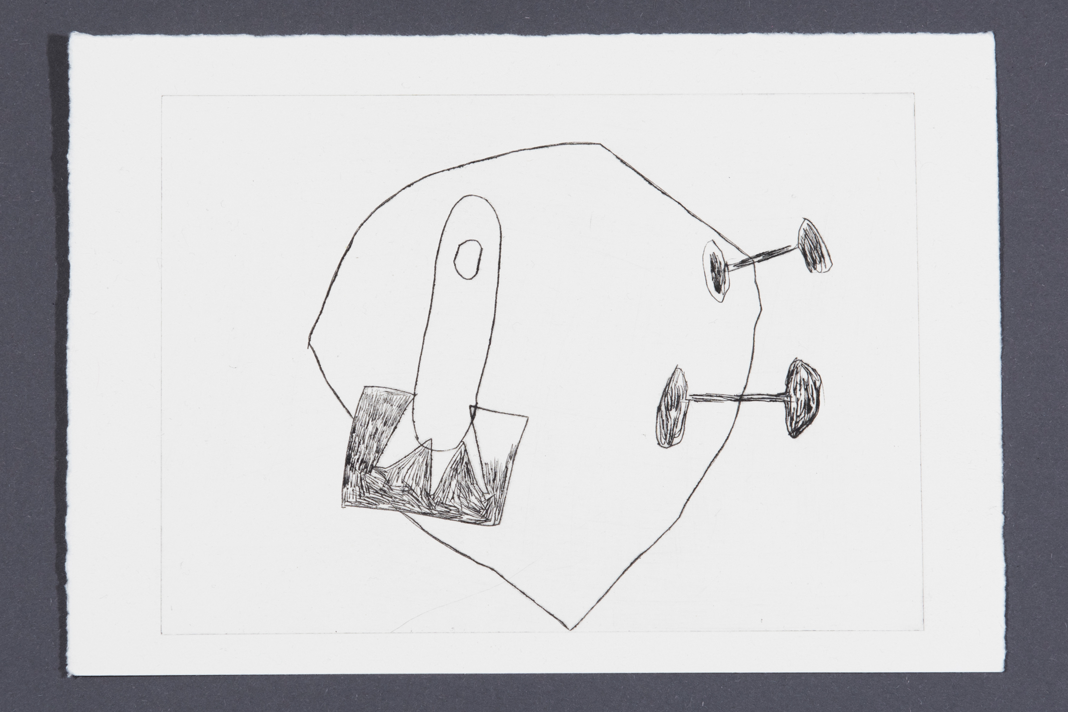 Lines and Shapes (2017), Drypoint on acrylic glass, each 15 x 21cm