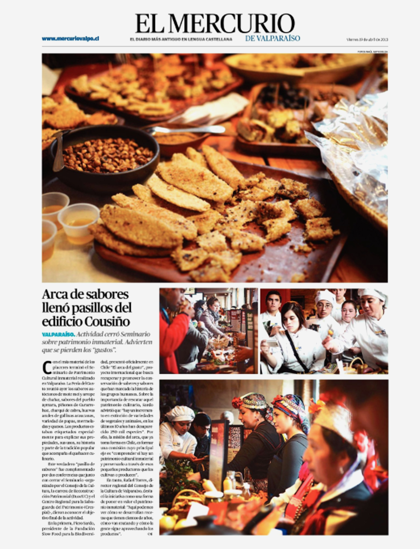 P&aacute;gina gr&aacute;fica Mercurio Valpo.