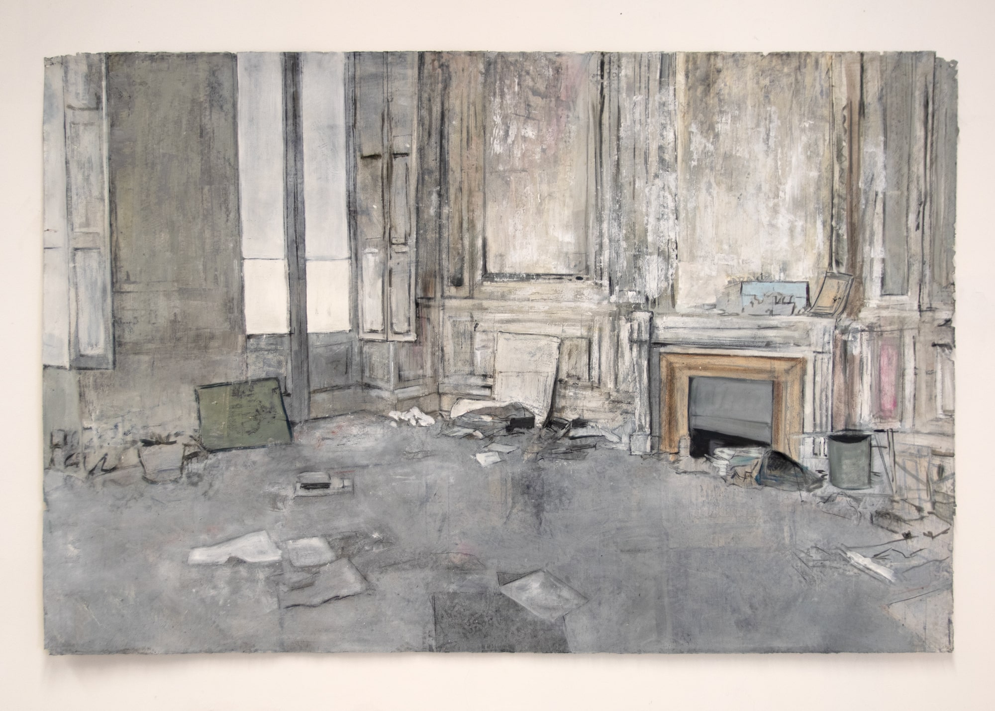 "Partida forçada", 2021  mixed media on paper, 130.5 x 198.5 cm  Private collection 