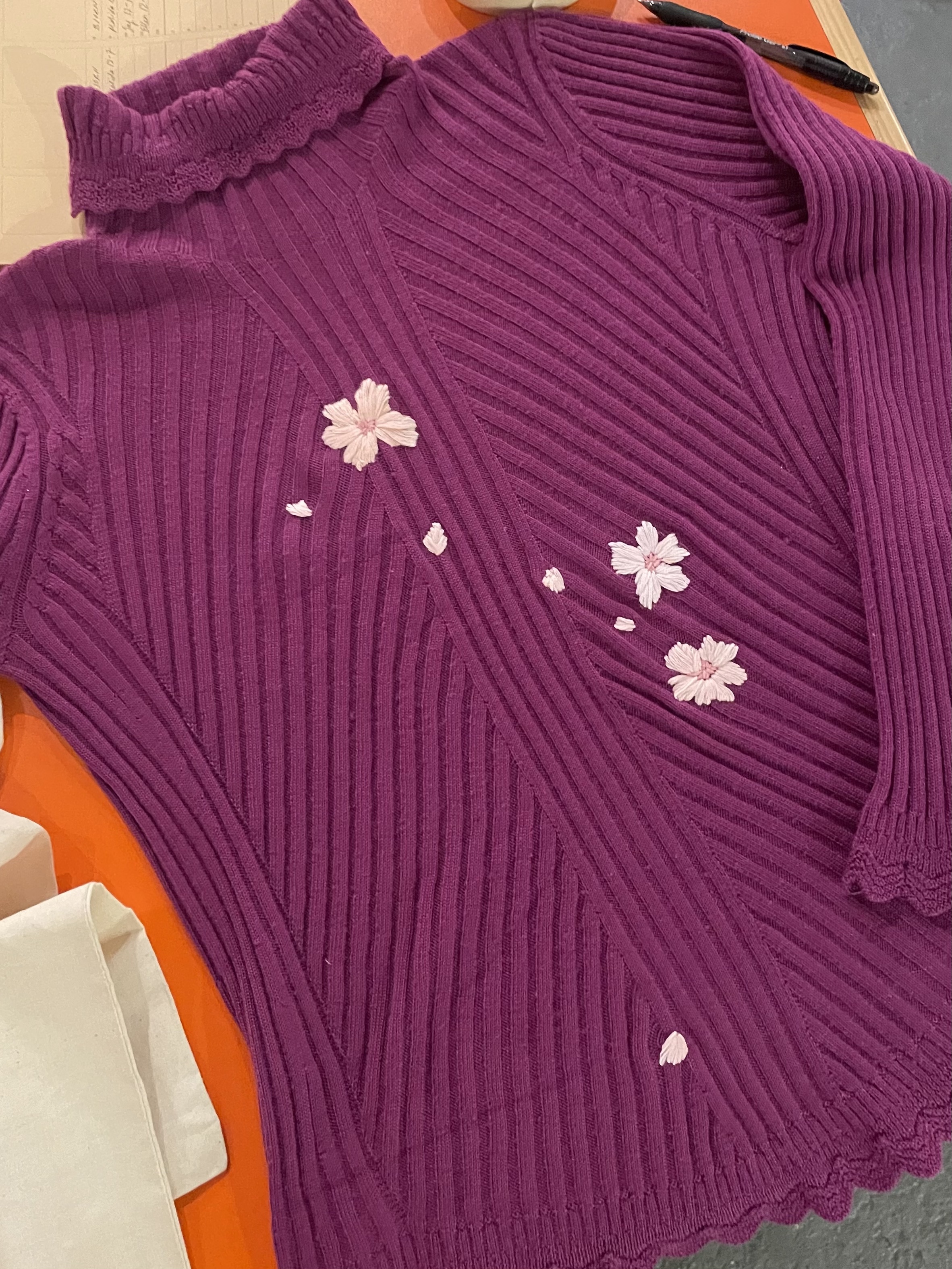 Cherry Blossom Embroidery for Evan Joan Repair