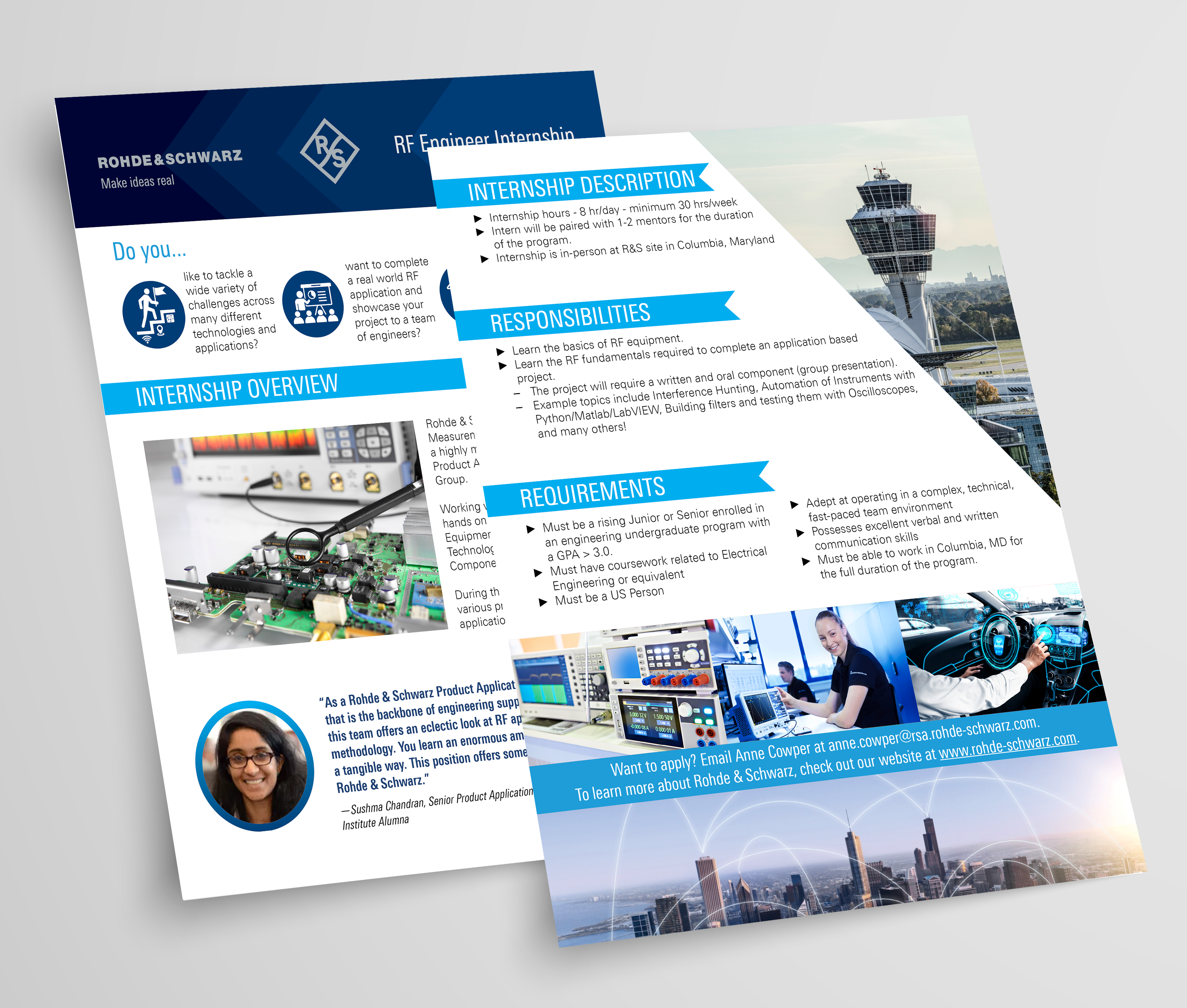 Flyer advertising summer internships.