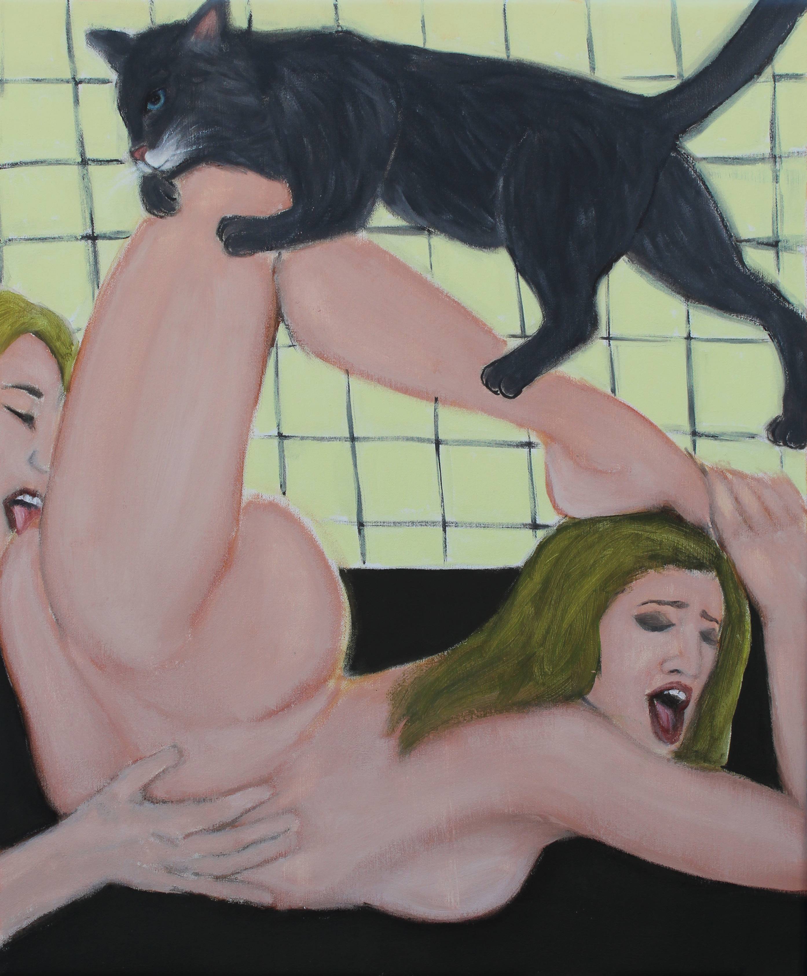  Cat with blue eyes, Acrylic on canvas, 60x50 cm, 2021