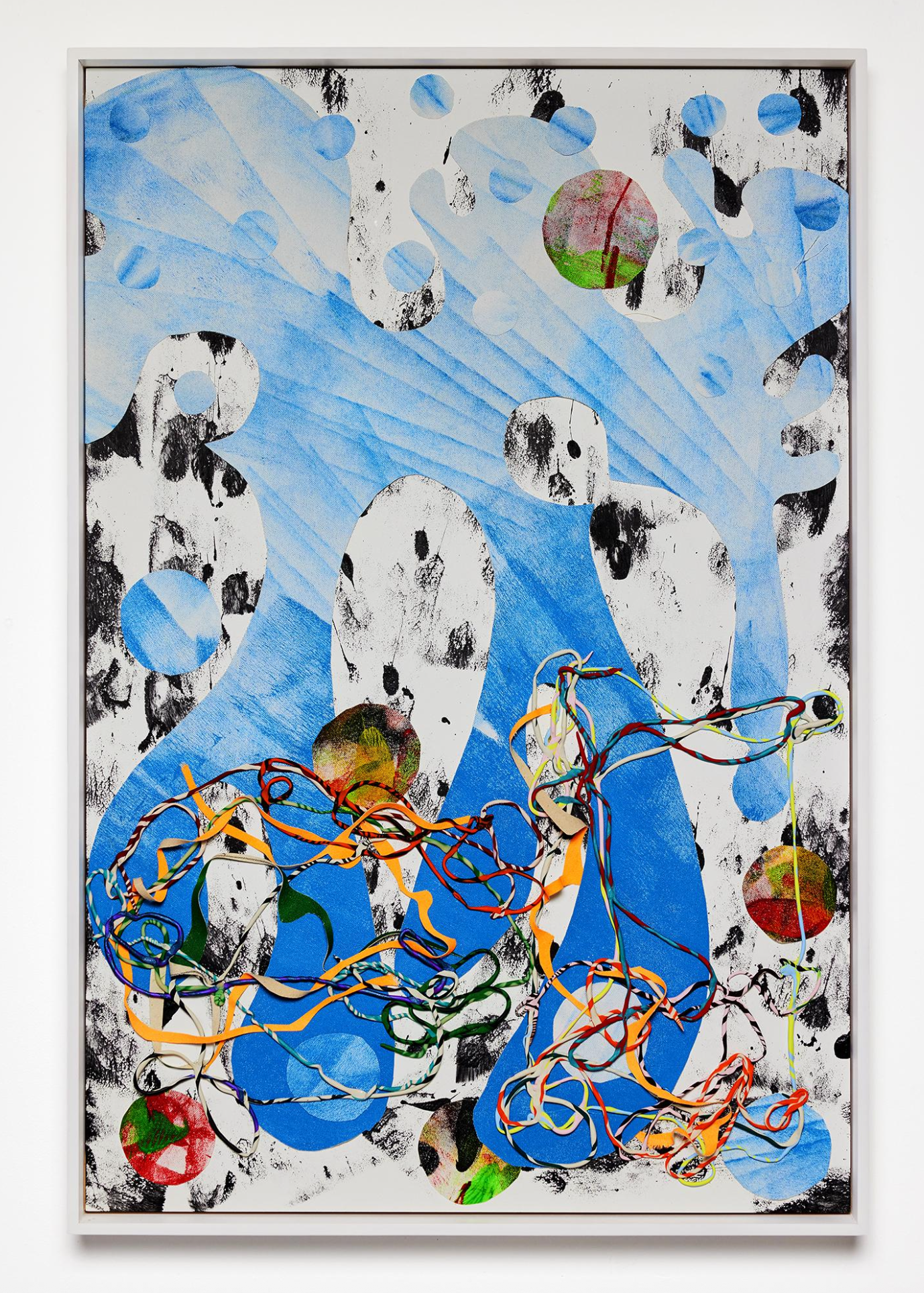 Sun You: No Title (reference name: Blue),2025, Polymer clay, acrylic canvas in the artist’s frame, 37 x 25 x 2 inches
