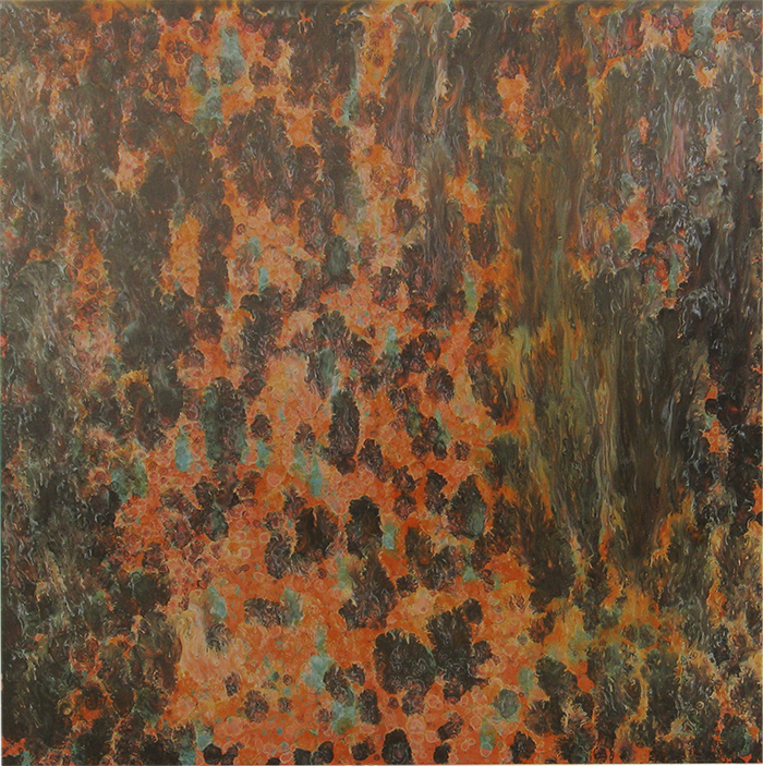 FloatLikeaButterflyStingLikeaBee #4, 2003, mixed media on aluminum, 32"x32