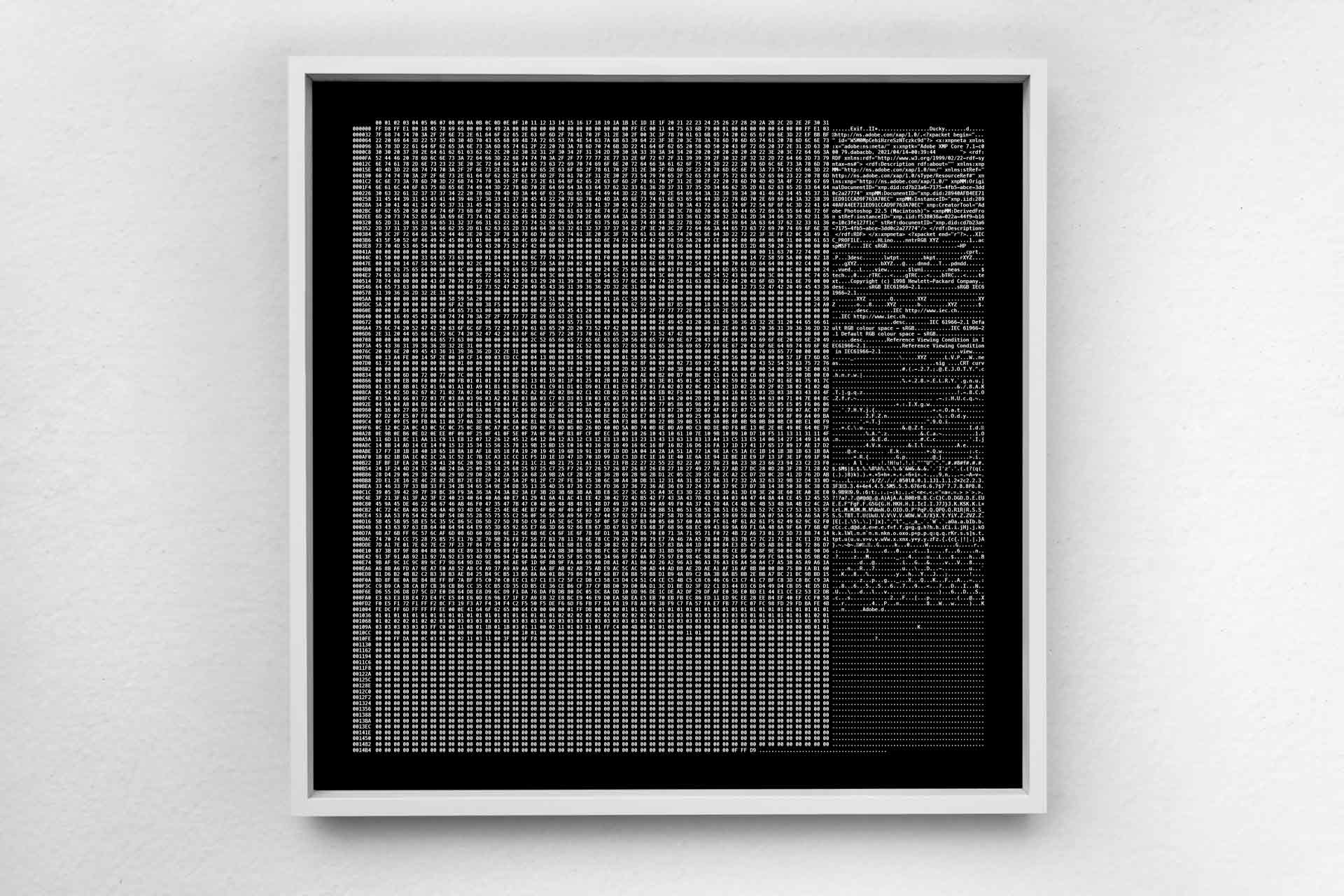 Code, 2022, inkjet print, framed, 40 × 40 cm
