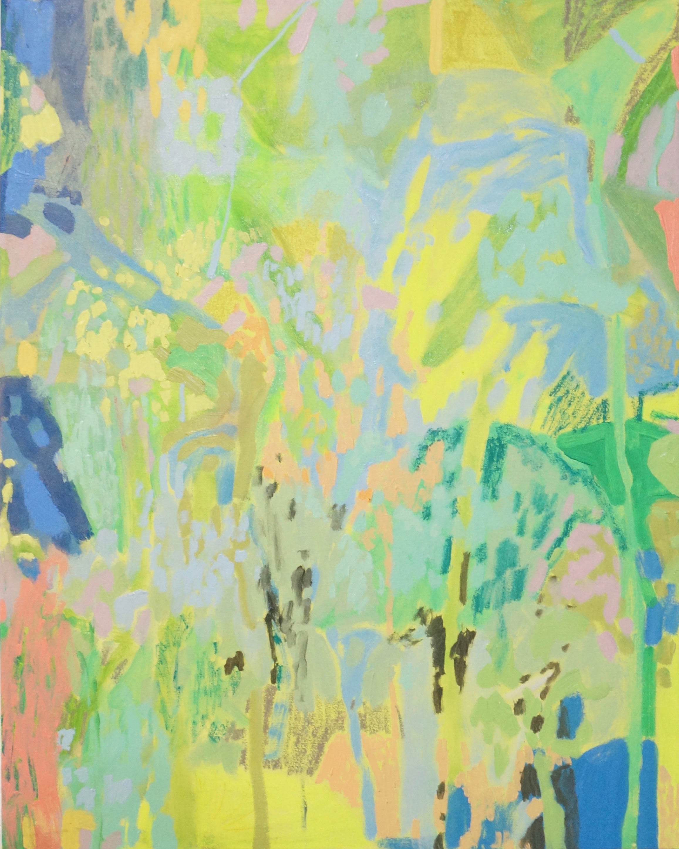 Haze Oil and oil stick on canvas. 24x30. 2022