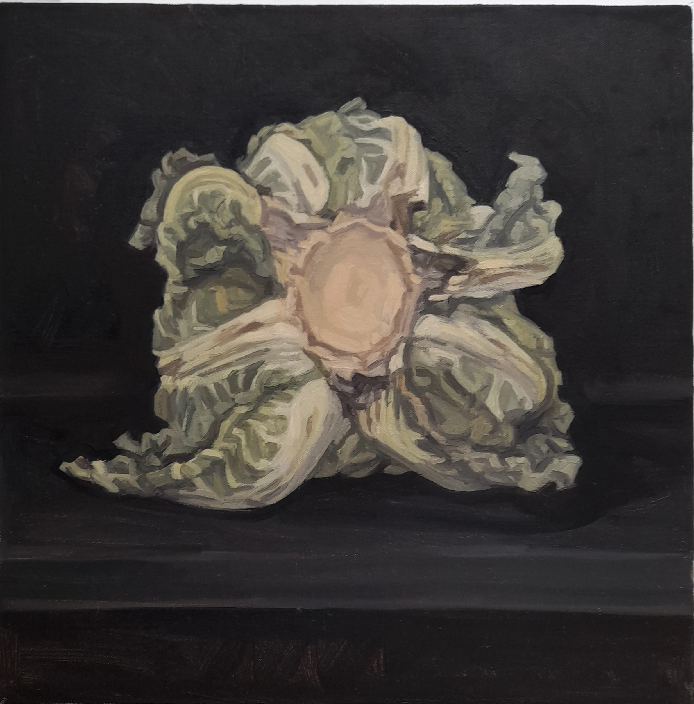 Pile, huile sur toile, 50X50cm, 2022