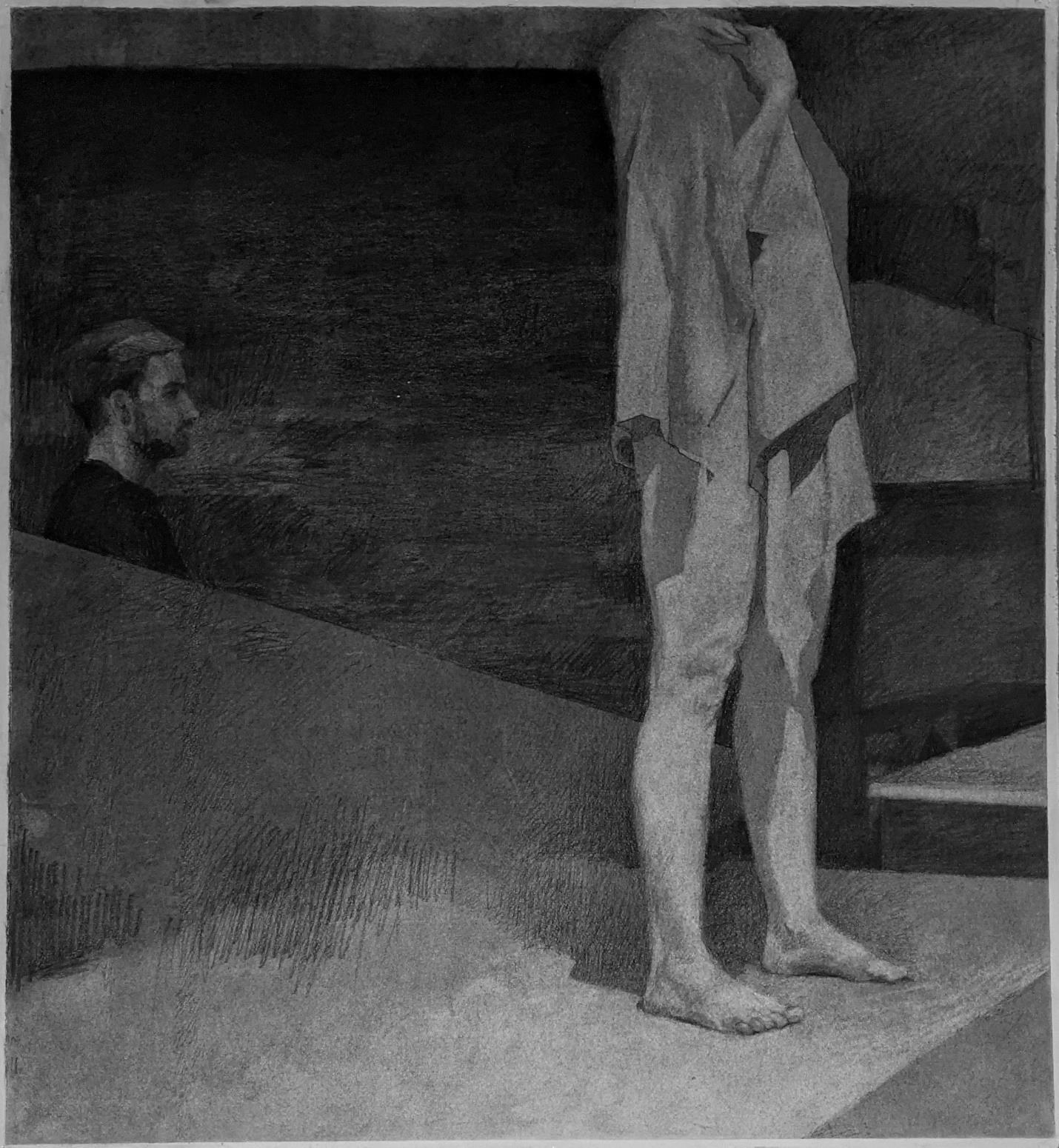 The OnlookerCharcoal on paper, mounted to board22” x 24”