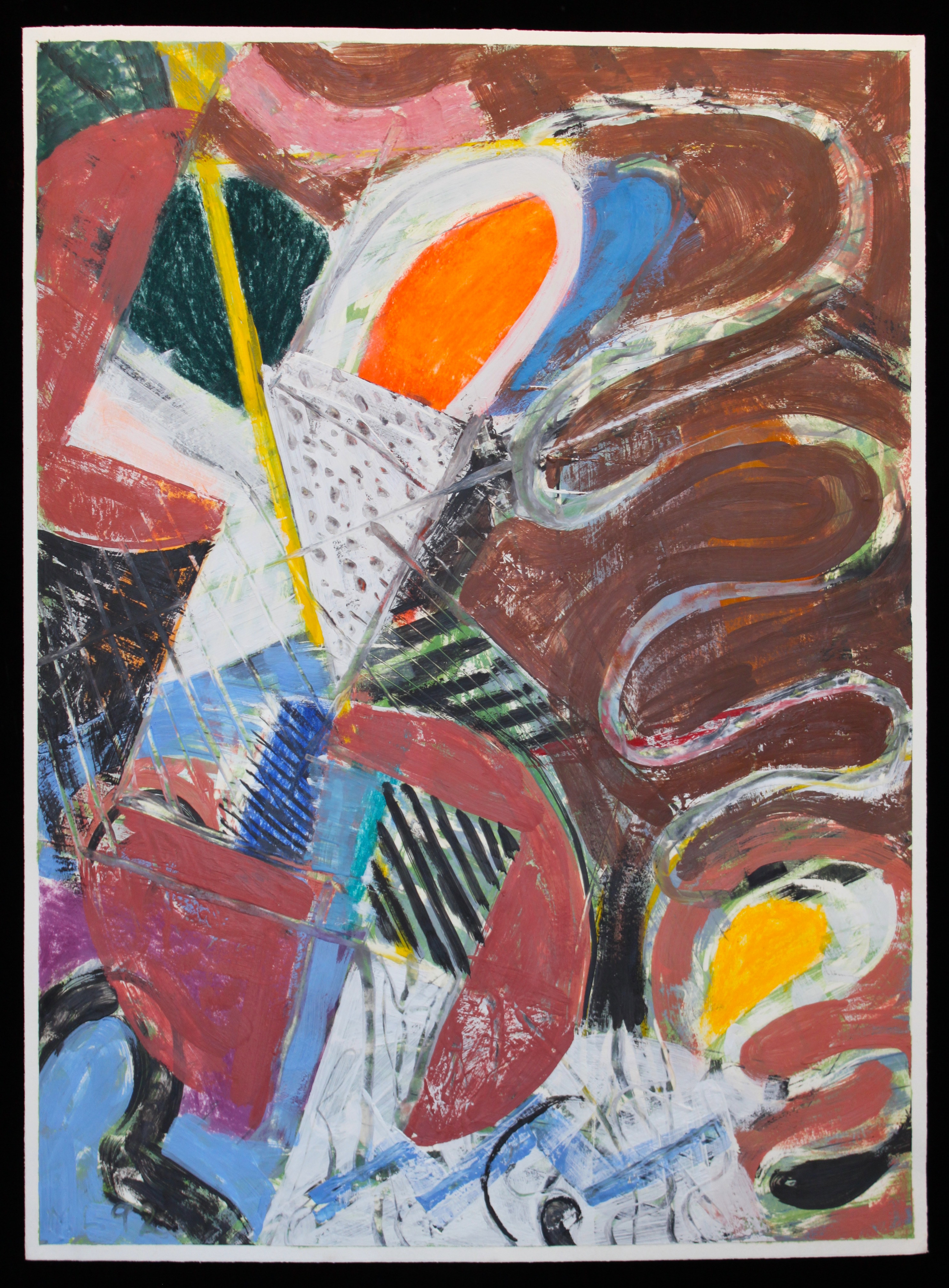 Leap of Faith. 1992.  beeswax, oil, encaustic, graphite, pastel). 30" X 22"