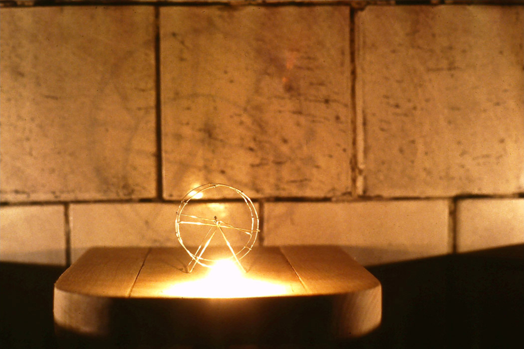 untitled (detail), wire, wood, light