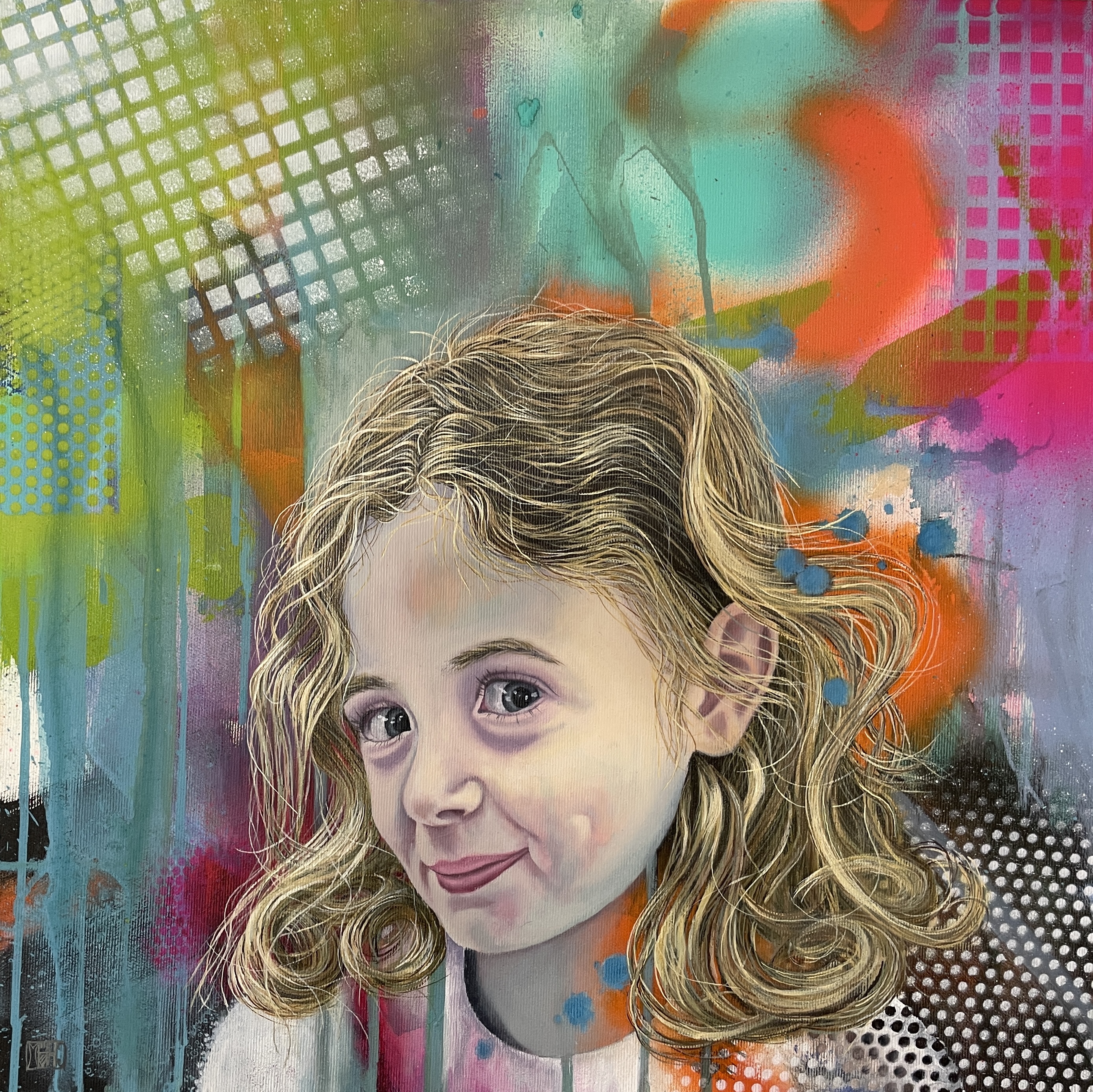 613–«Graffiti - Bild Alma»50x50 cmAcryl und Öl auf Leinwand2025sold