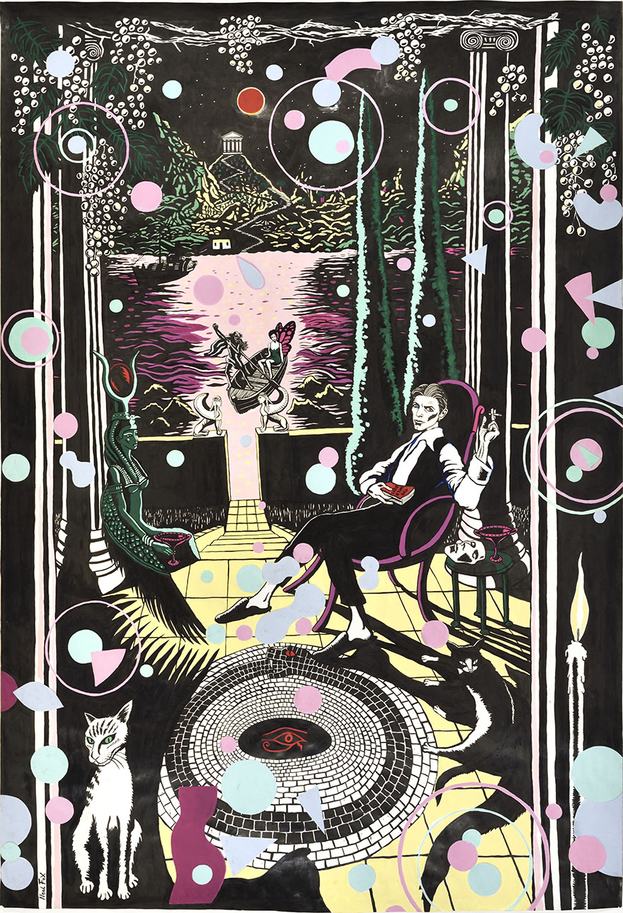 Neal Fox Thin White Duke, 2021 encre et acrylique sur papier 177,5 x 121,5 cm Courtesy Galerie Suzanne Tarasieve