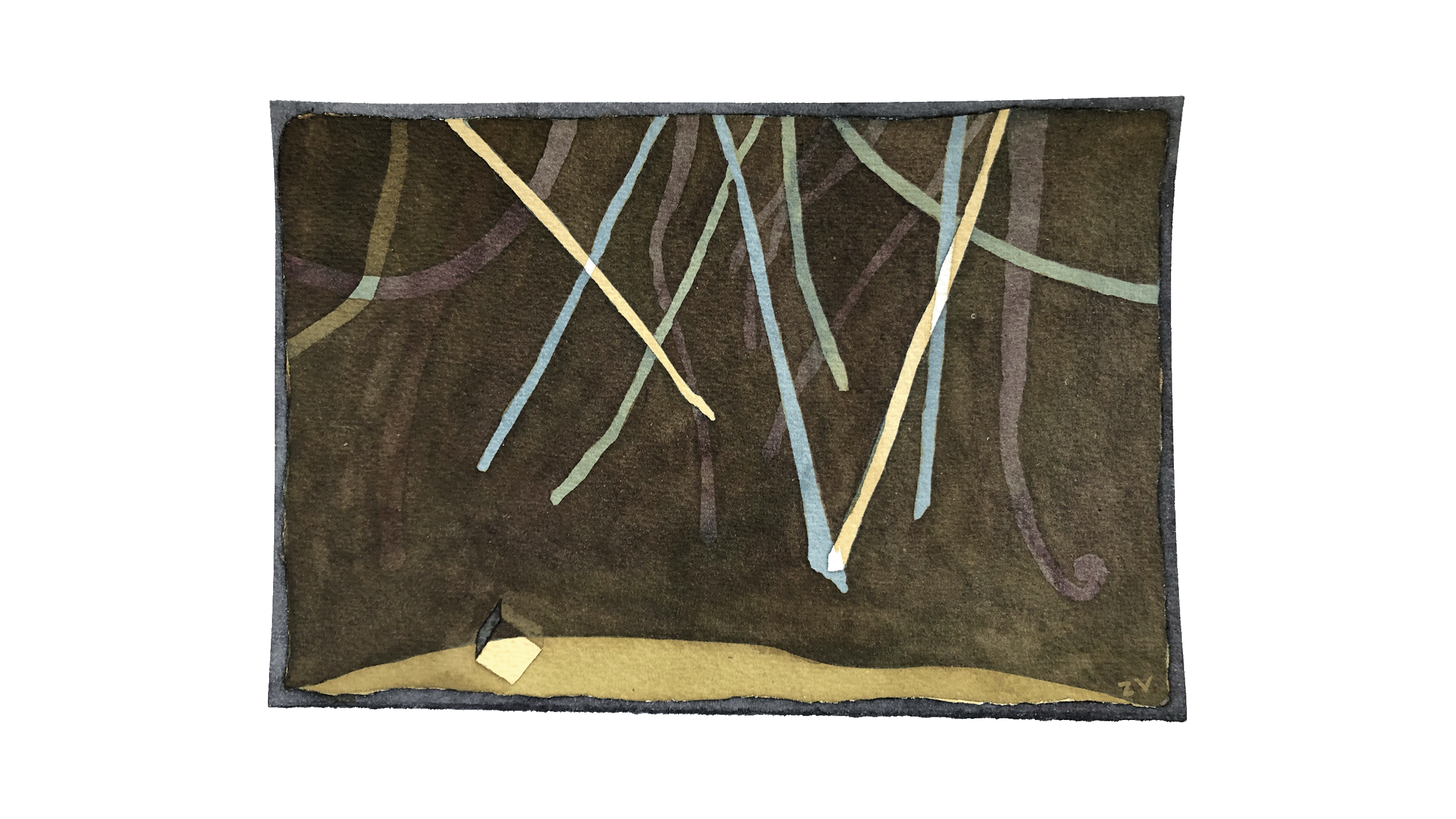 Ilha II, da série Paisagem memória. Aquarela sobre papel, 23x15,5cm. José Viana, 2022.