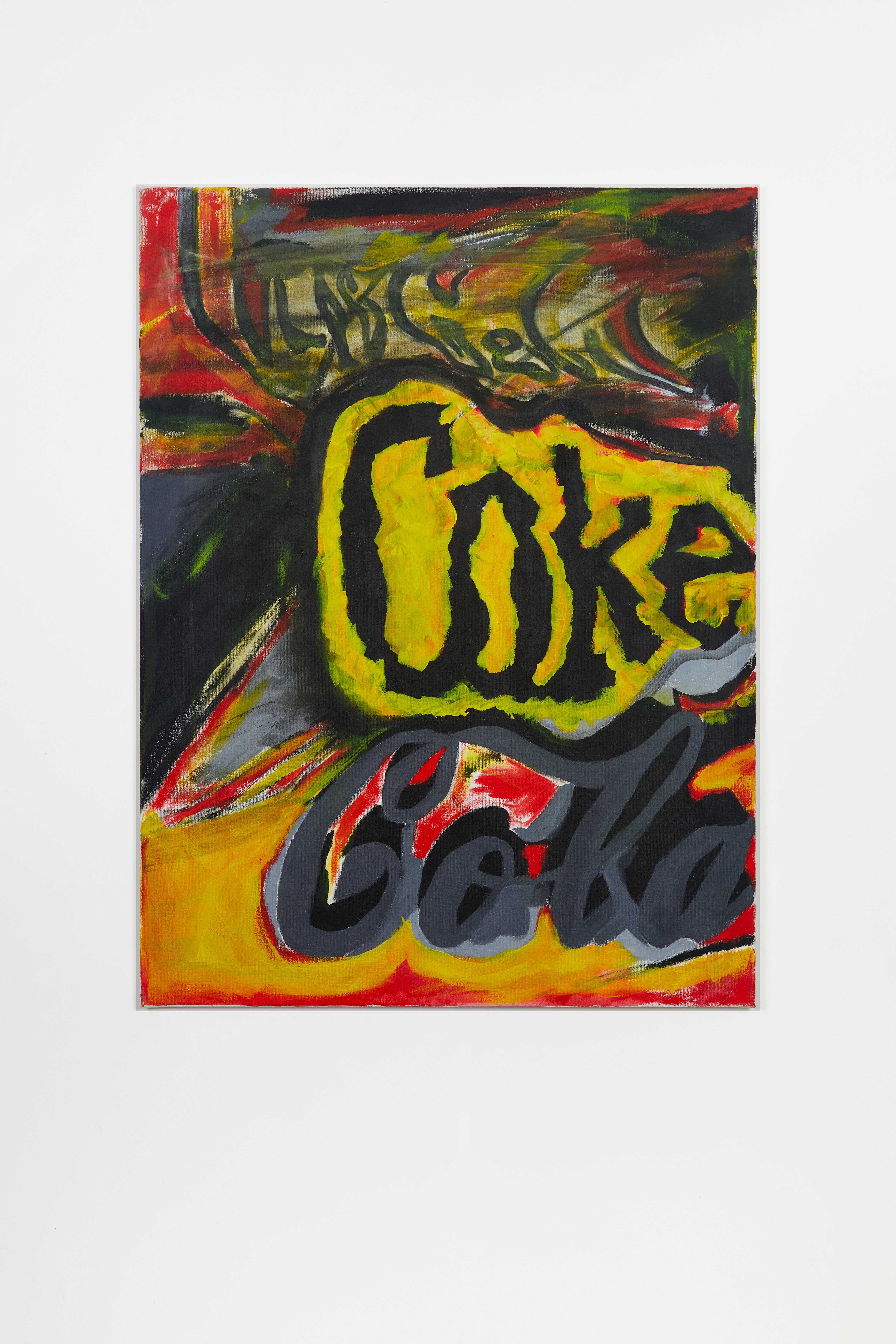 Untitled (Coca Cola #9), 2019, Acrylic and pencil on canvas, 40 x 30 in.