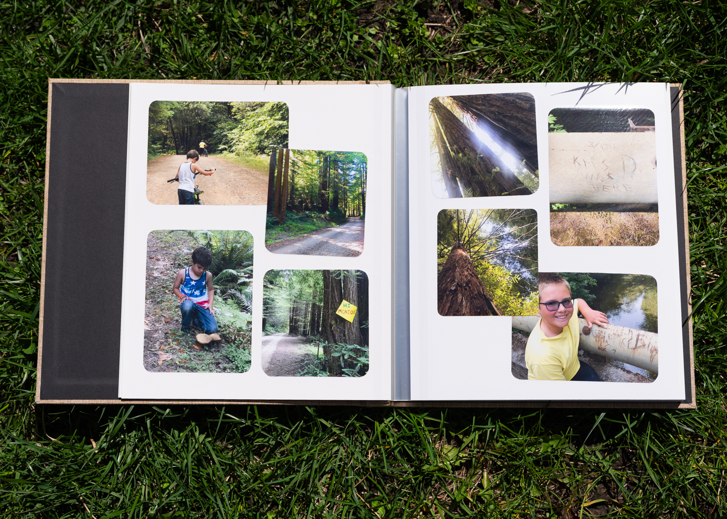 Resembling the innocence of my childhood scrapbooks, I collaged our adventures during this routine summer escape.