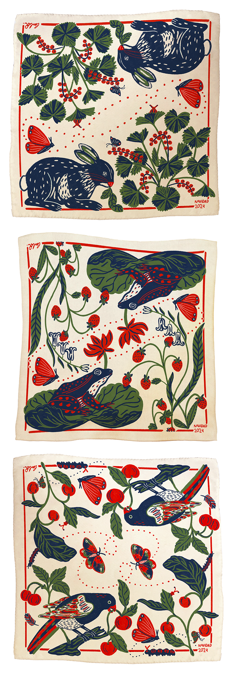 Animal + Berry Scarves