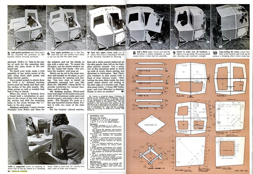 Ken Isaacs, "Build a Vacation Cluster" in Popular Science, Jully 1972