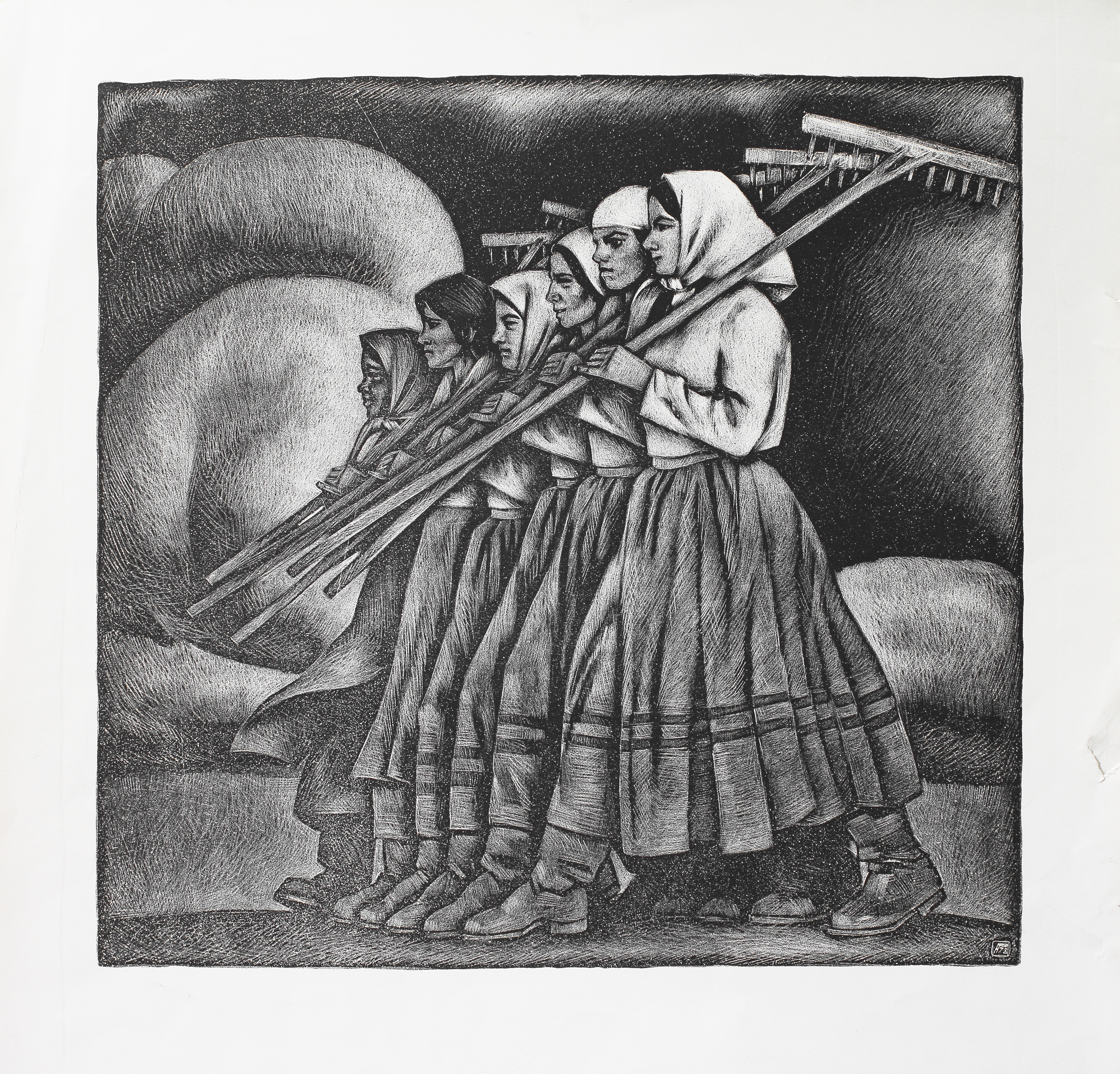 LOT #55 / «To a new life», 1978, 48x50cm, lithography / $ 140