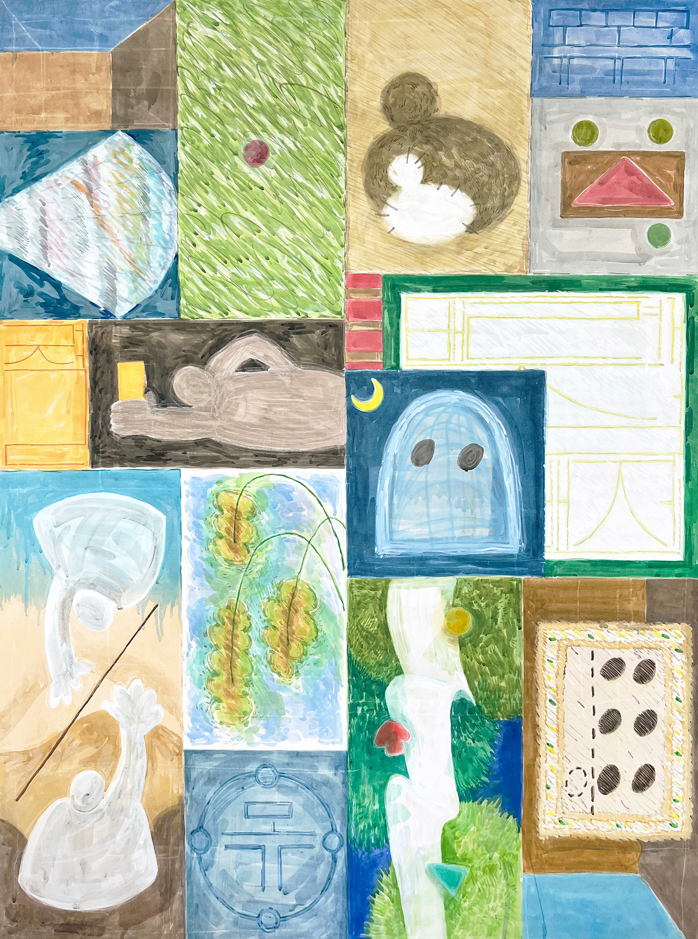 거절은 나의 몫, 2022, 순지에 채색, 130.3 x 97 cm