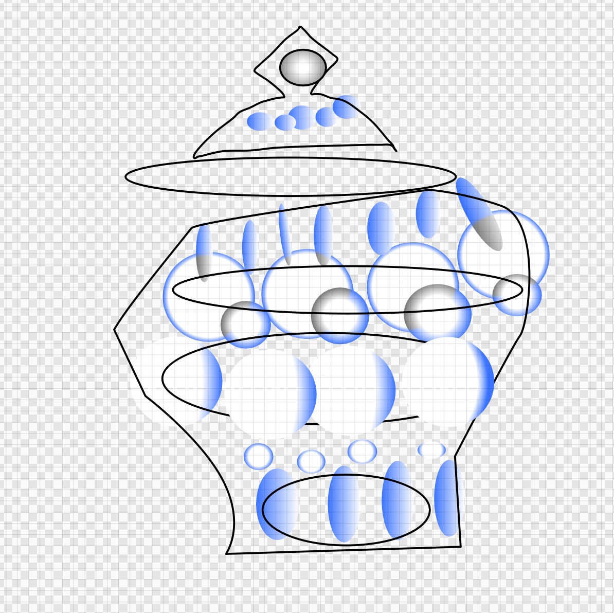 「 a Blue-white Porcelain Pot 」