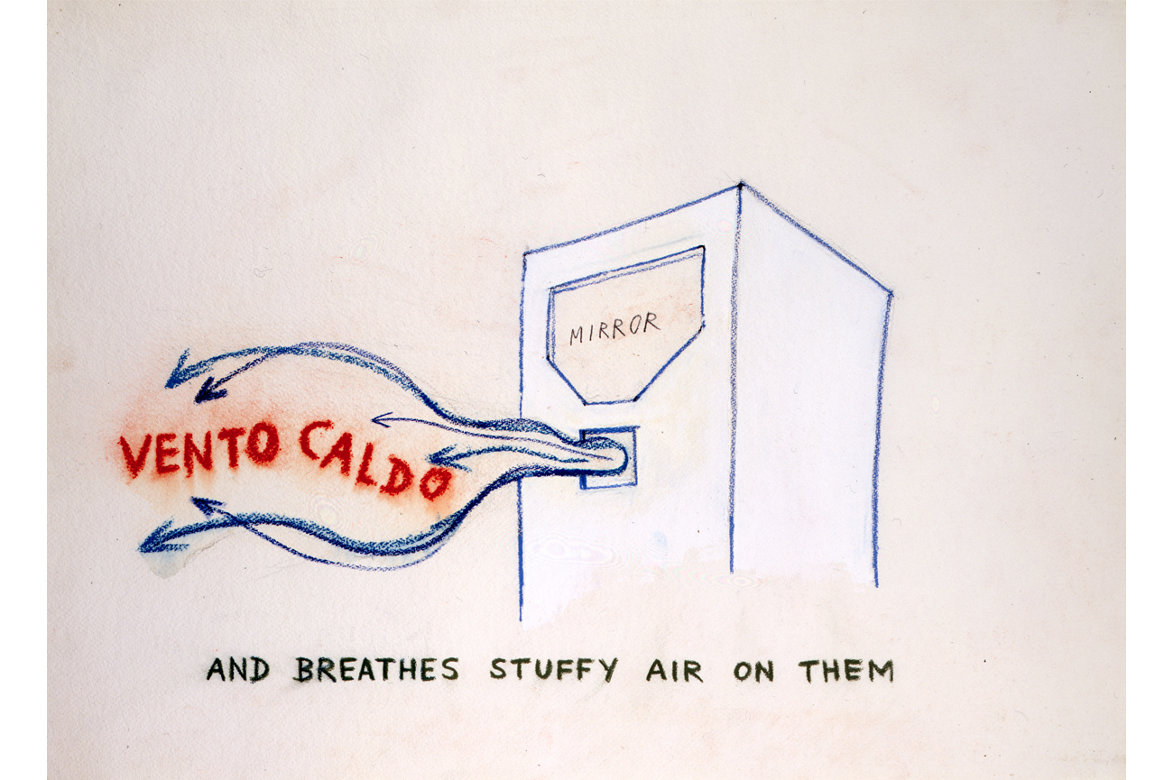 Juan DowneyAnd Breathes Stuffy Air on Them, 1970Lápices de colores, grafito y acrílico sobre papel72.3 x 92 cm