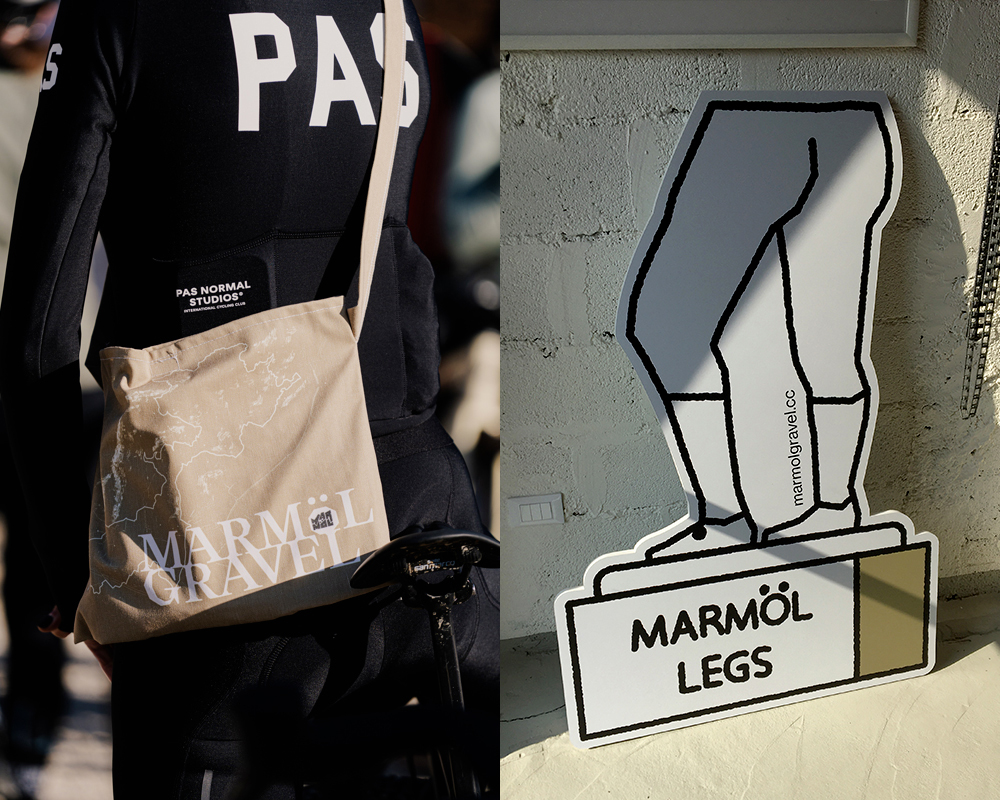 MARMöL Gravel, graphic design e illustrazioni, 2024. In collaborazione con PoliedroStudio. Photo © Athleta