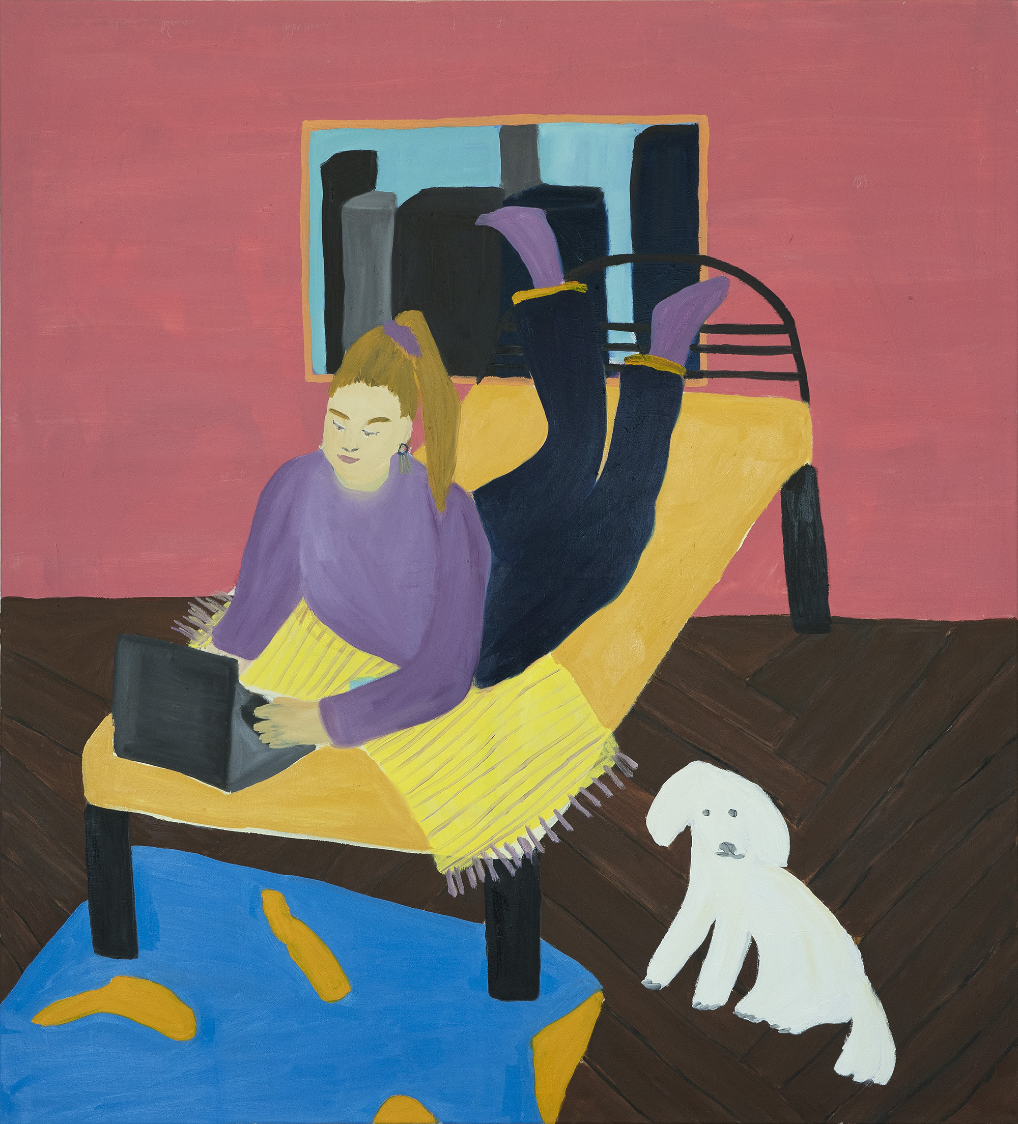 I got two tickets to nyc, come with me you look so pretty  Oil on Canvas, 135 x 150 cm, 2021