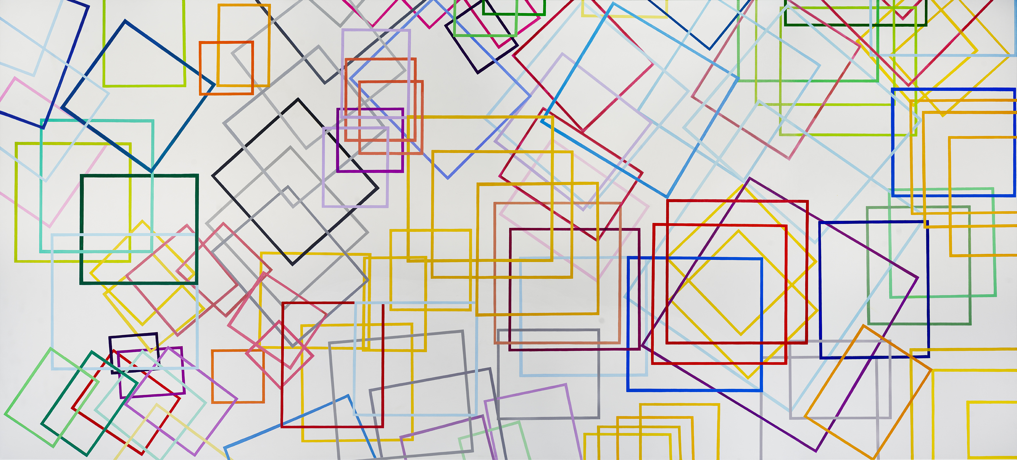 Sin t&iacute;tulo, 2022. Acr&iacute;lico sobre tela, 195 x 430 cm.