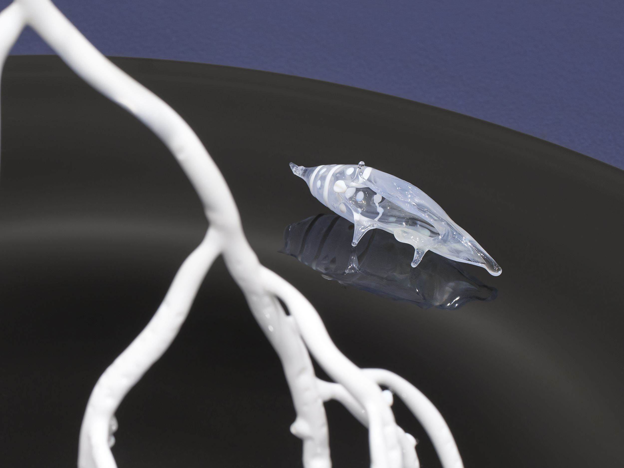 Goldie Poblador, Porites Bleached Coral, 2025. Glass, scent, 17 x 20 x 19.5 inches. Scent by M Dougherty. Photo by Flaneurshan.studio