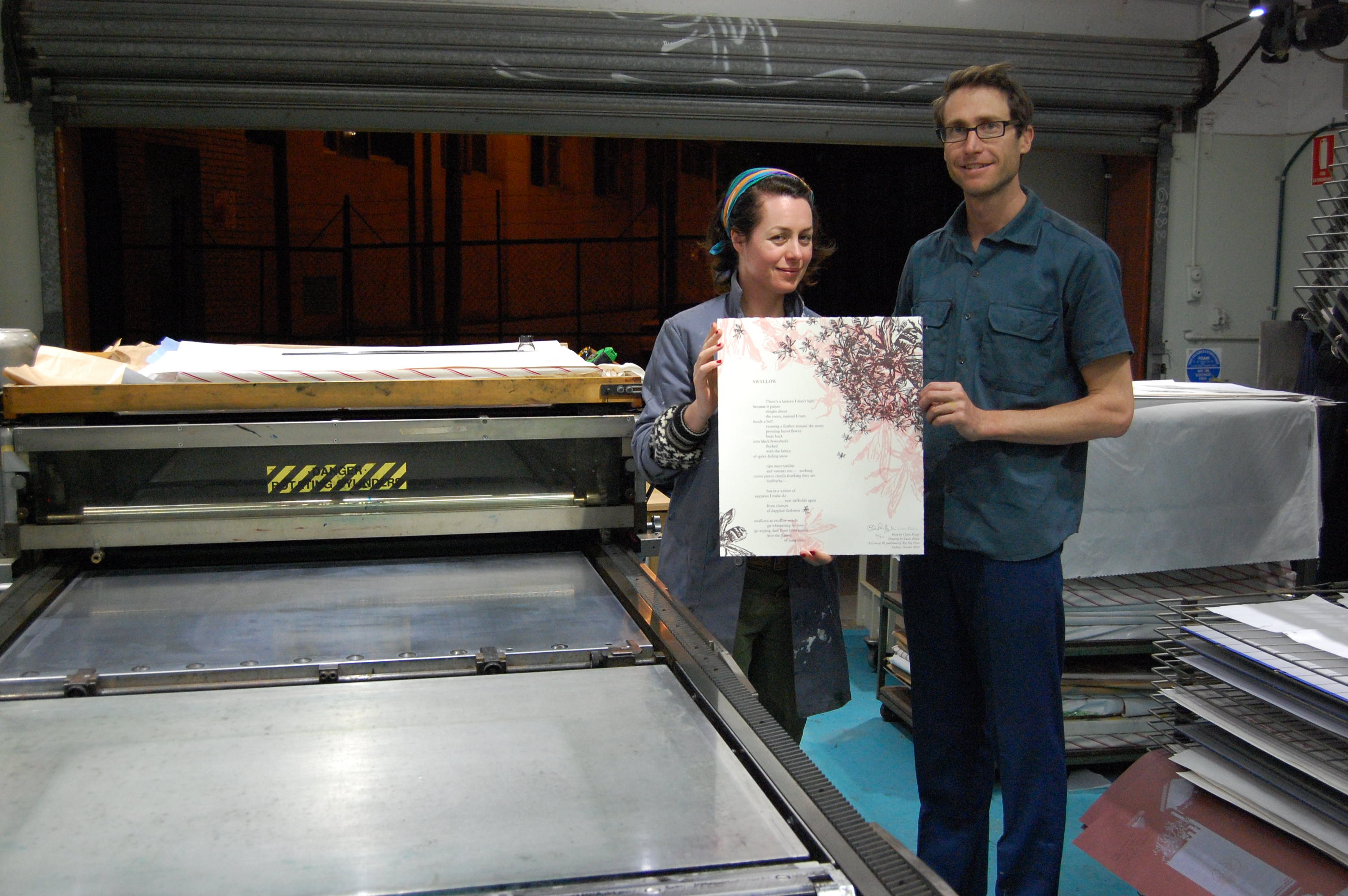 Lucas Ihlein and Claire Potter, Swallow, collaborative broadside, 2010