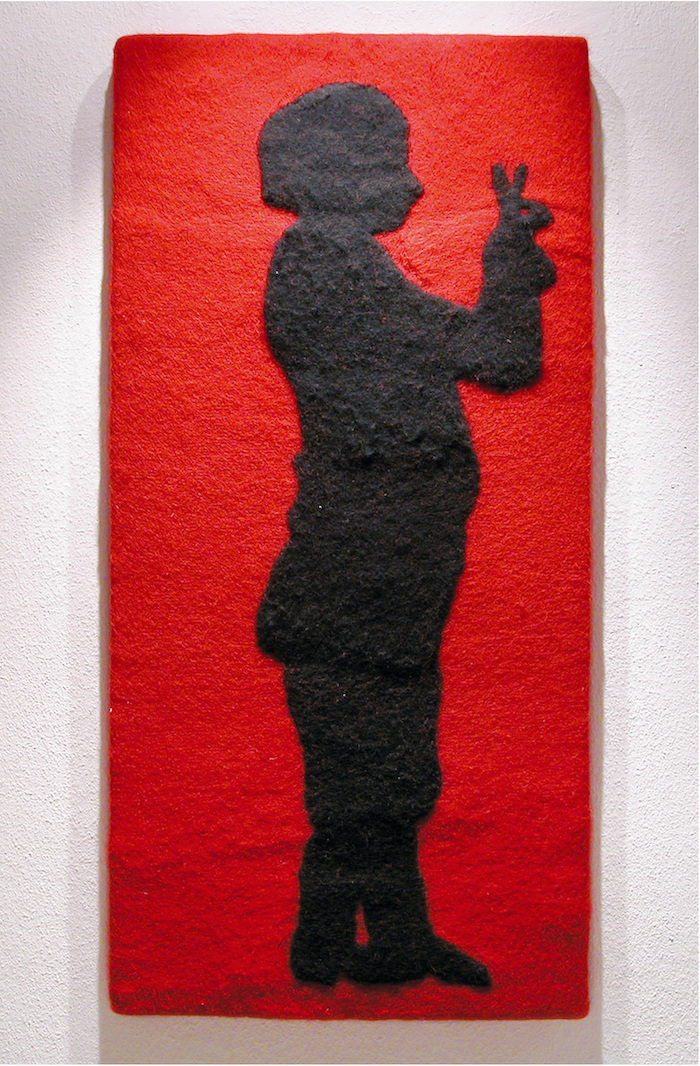 Boysplay I, 2004, 58cm b x 120cm h, Feltpiece handfelted wool