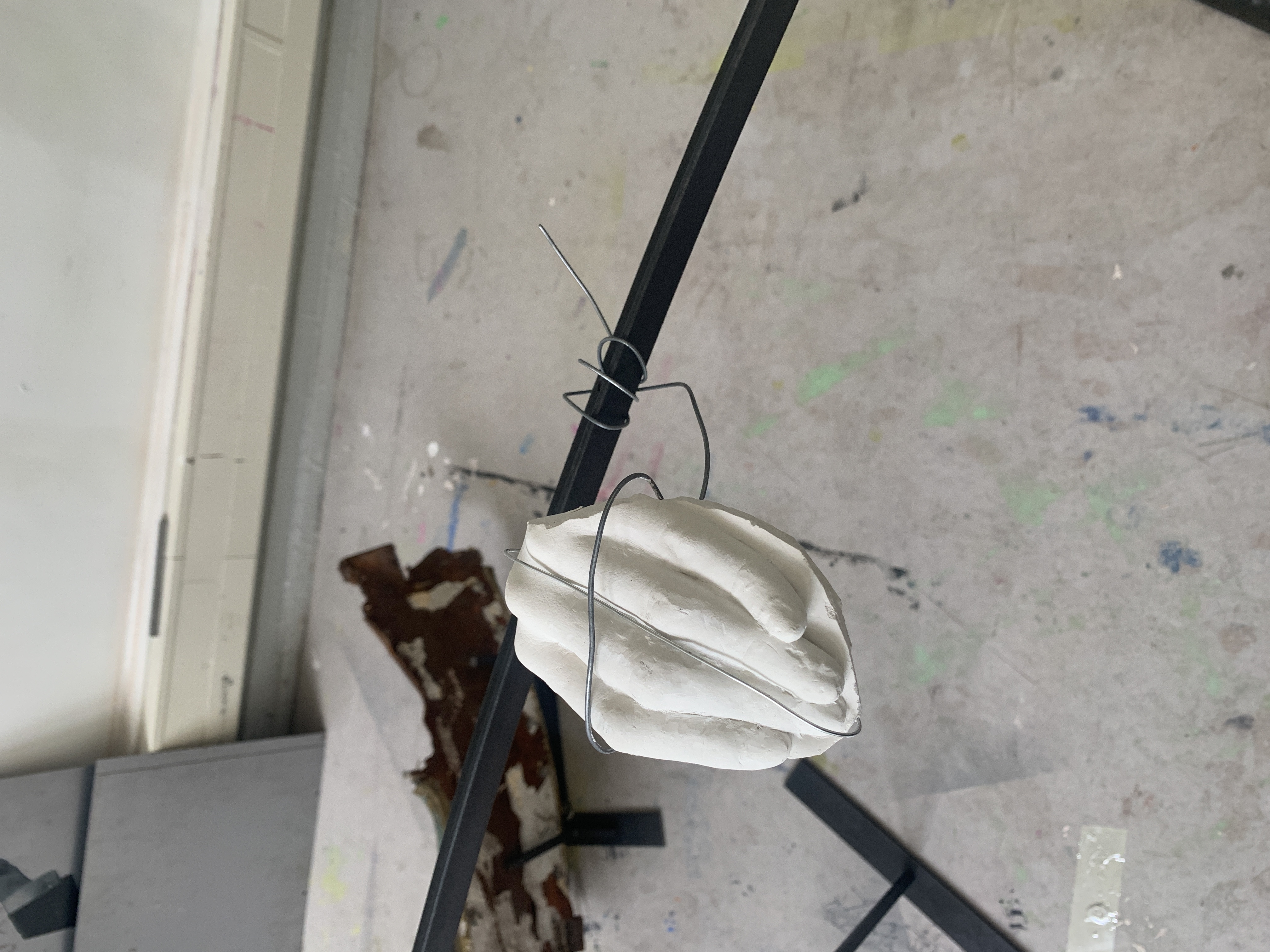 studio study for Fast communications over long distances. 2022, plaster and wire, dims variable