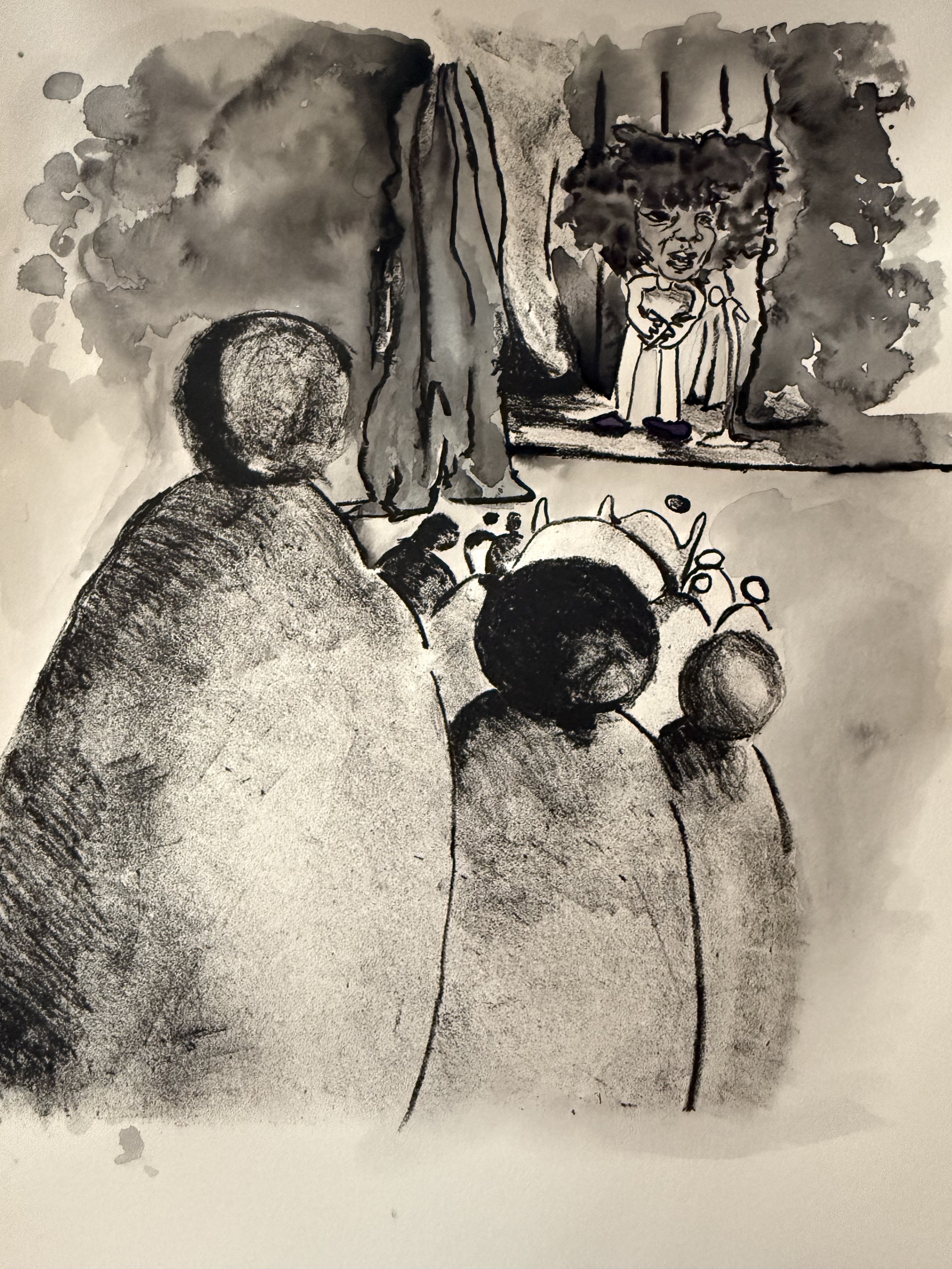 unrehearsed, 2026 lithograph and water-color 