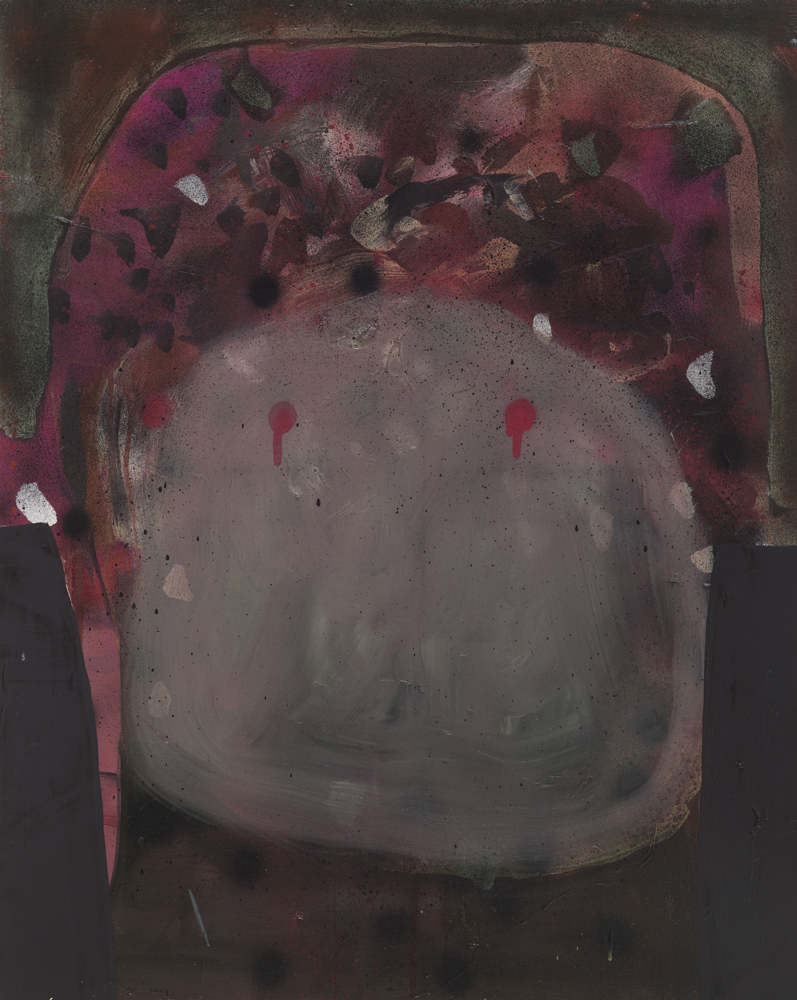 어두운 안색 Ⅱ You Look Down Ⅱ, 2017, oil and spray paint on linen, 90.9x72.7cm