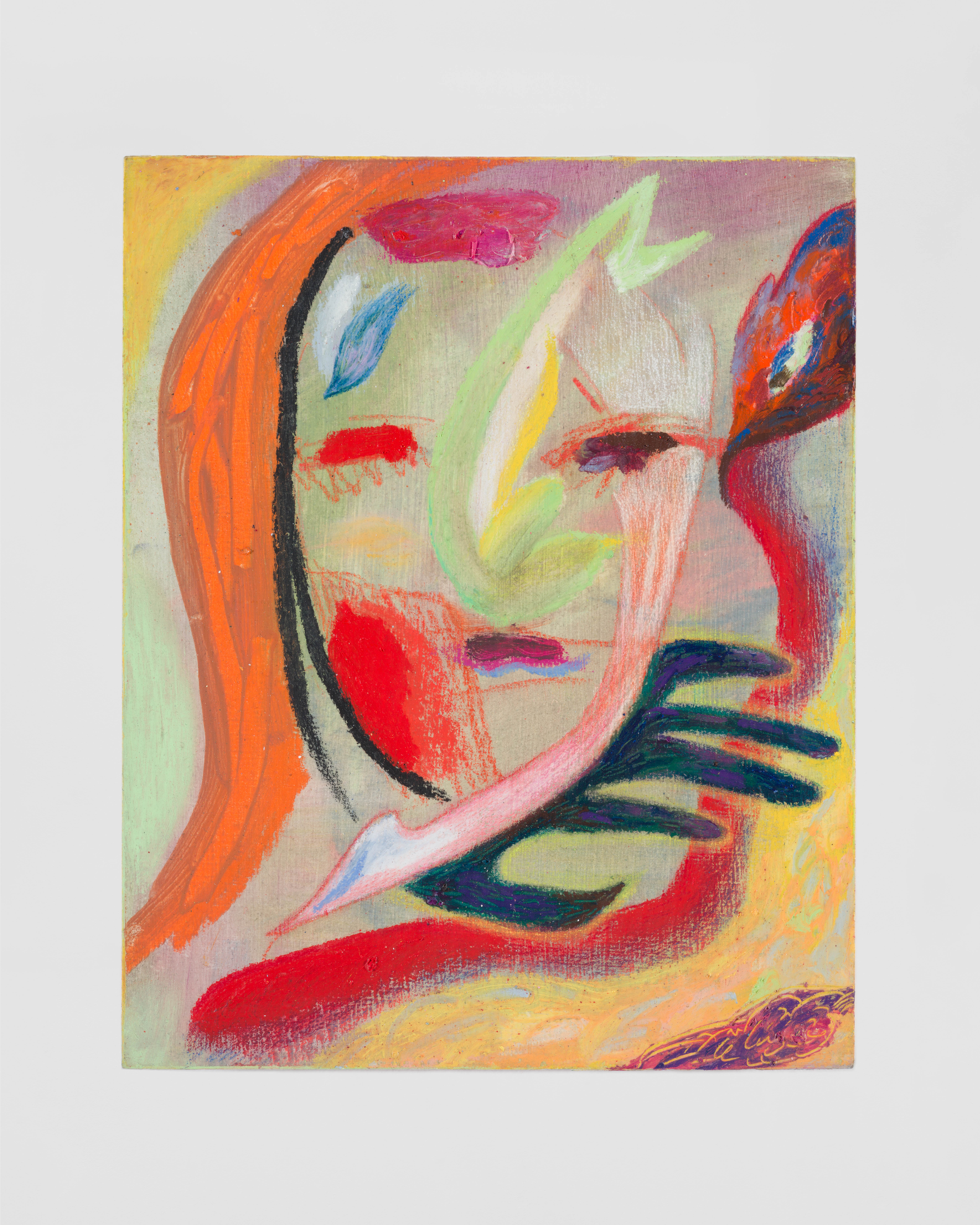 Mae, 2023. Oil pastel on panel. 10” x 8”