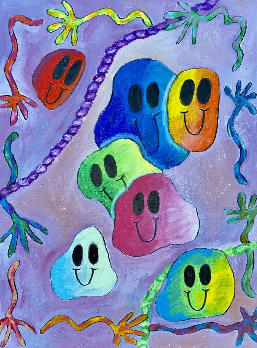 Շɦٱร คٱกՇ กѻ ɗٱรƈѻ!, 2020, oil and pastel on canvas board, 12x16"