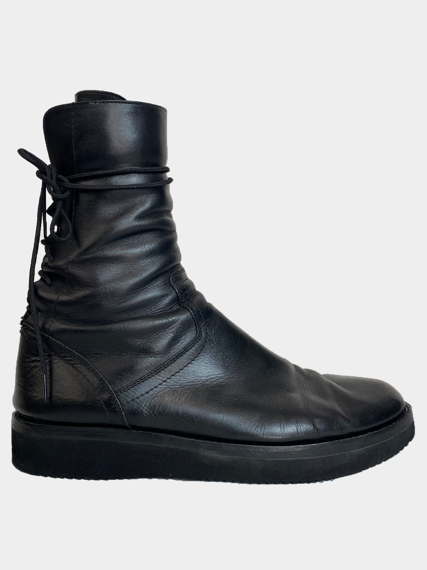 ANN DEMEULEMEESTER Back Lace Vitello Boots - ARCHIVED