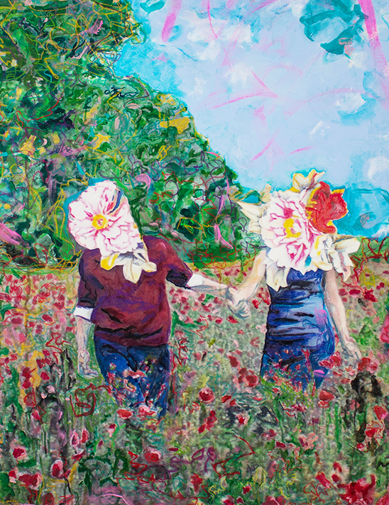love will safe us all I., acrylic on canvas, 116 x 58 cm, 2017