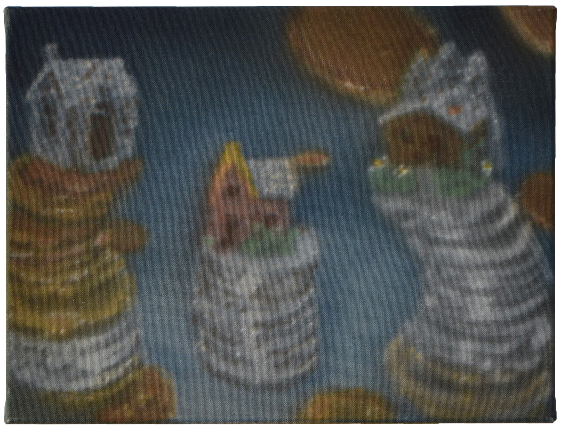 brassy houses, 2021, acrylic on canvas, 30 x 40 x 2,5 cm