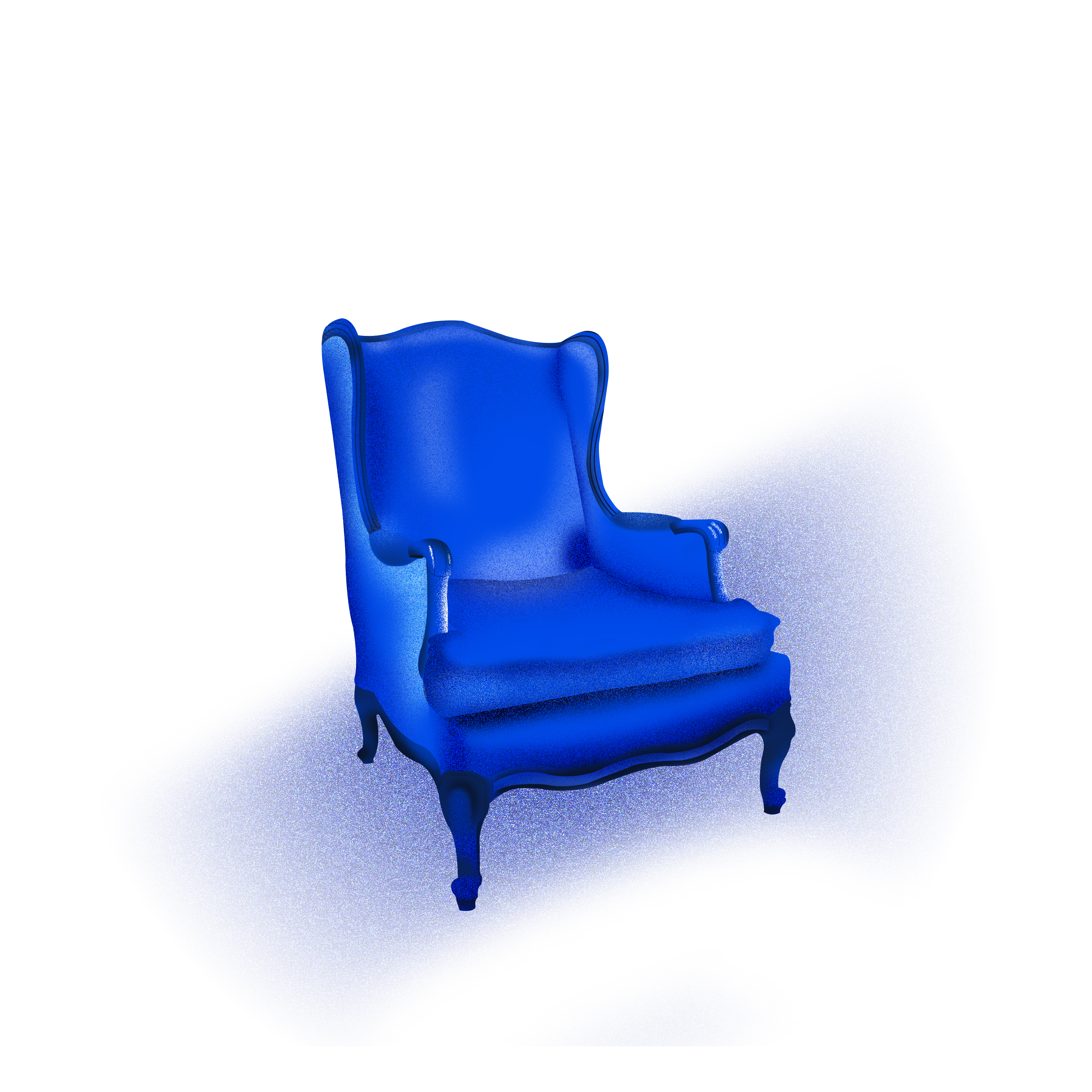 Blue antique chair. Kiran