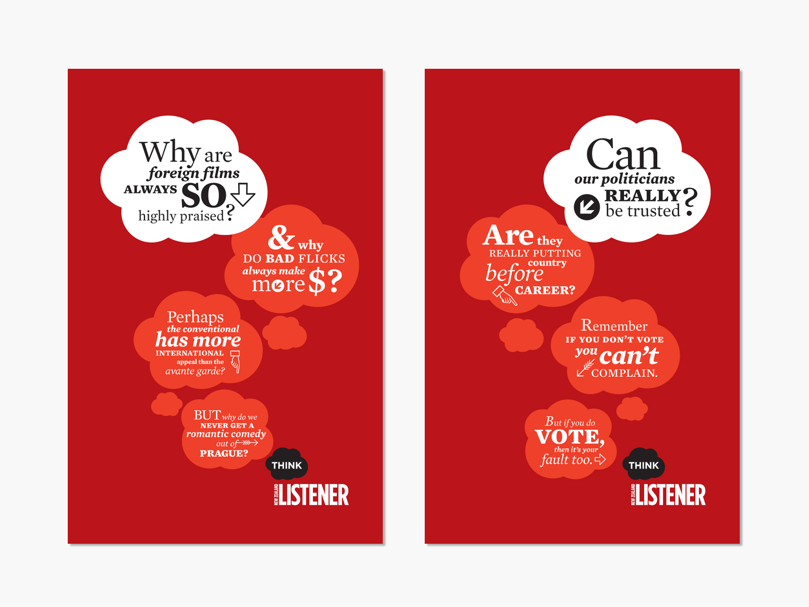 FCB / The Listener / Print Ads (Award for Typography)