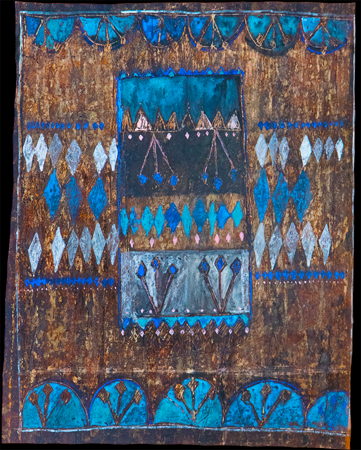 Design for handmade carpet. Gouache, wax. Painting on cardboard. 1960's