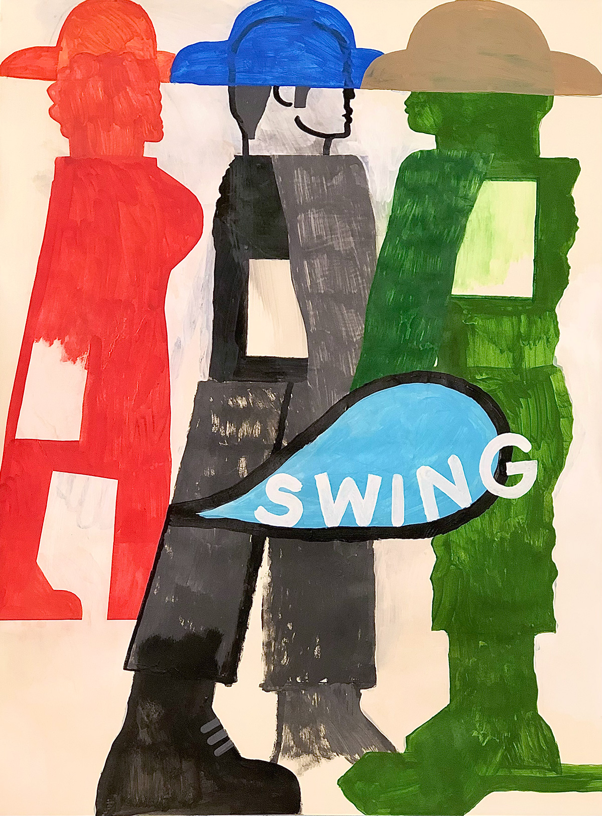 Swing, 2024, Acrylic on paper, 24 x 18 in. (framed) $2,400