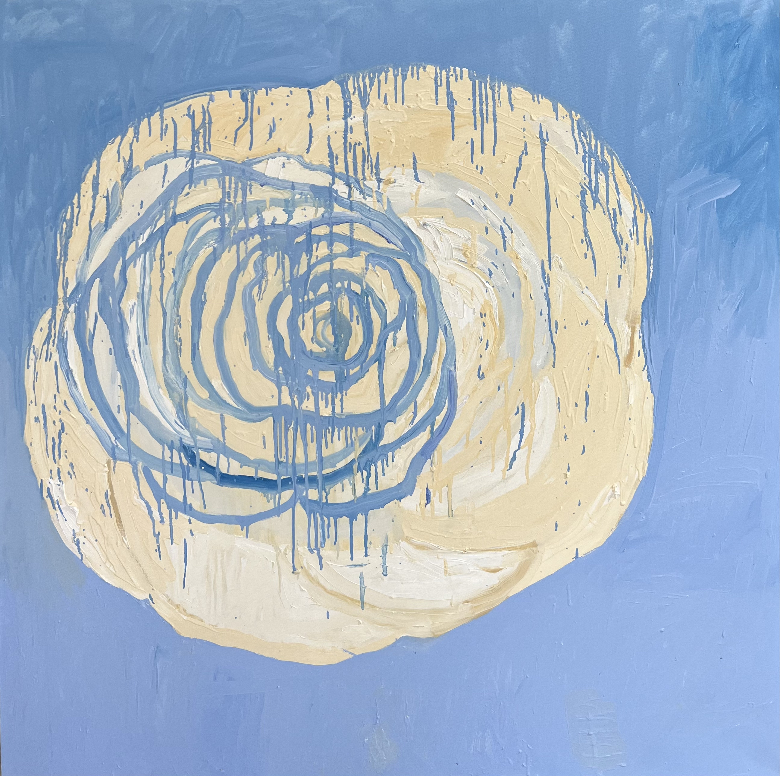 Patch of Blue Camellia #2, 2022, Oil on canvas, 48"x48" in