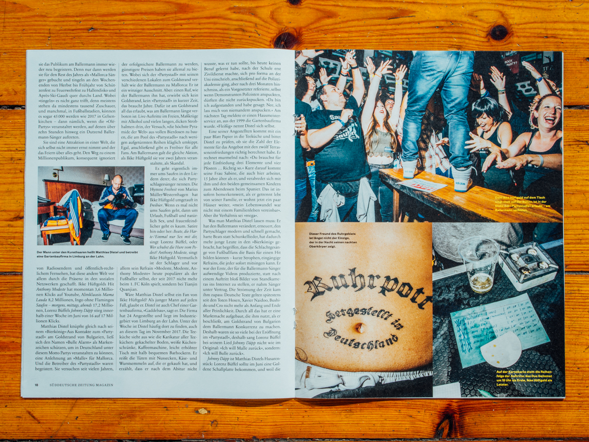 SZ Magazin Nr. 33 / Reportage &uuml;ber IKKE H&uuml;ftgolds Neuanfang am Goldstrand in Bulgarien / August 2018