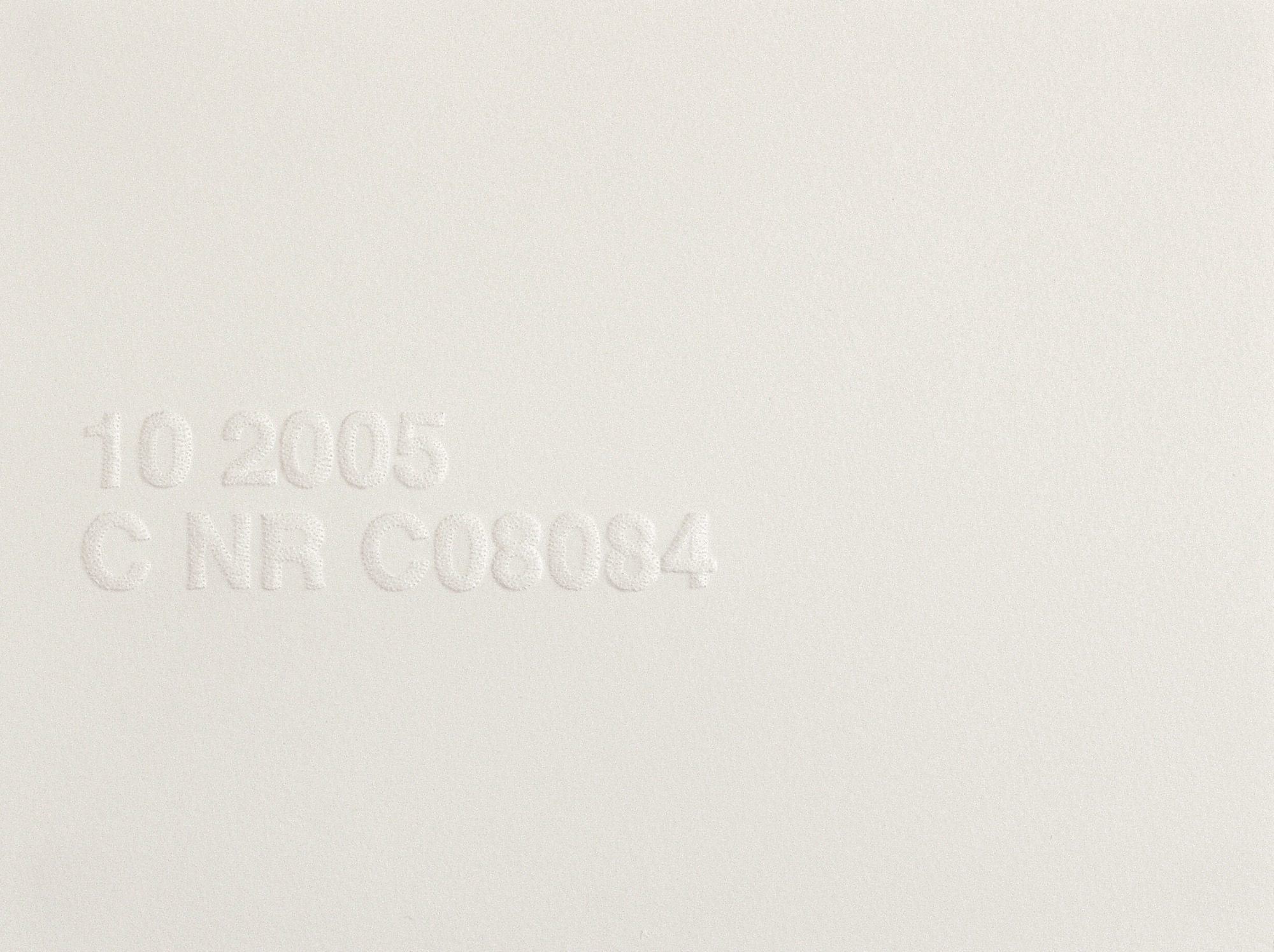  Expiration Date (10 2005), 2007 . Perforation on paper . 21 x 30 cm