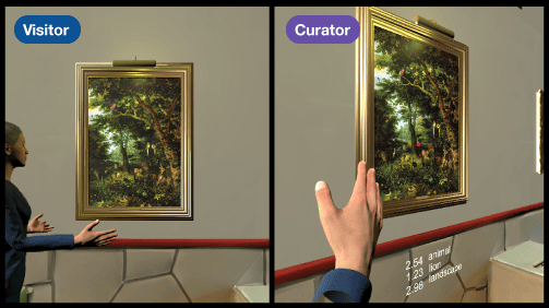Different views provided to visitors and curators