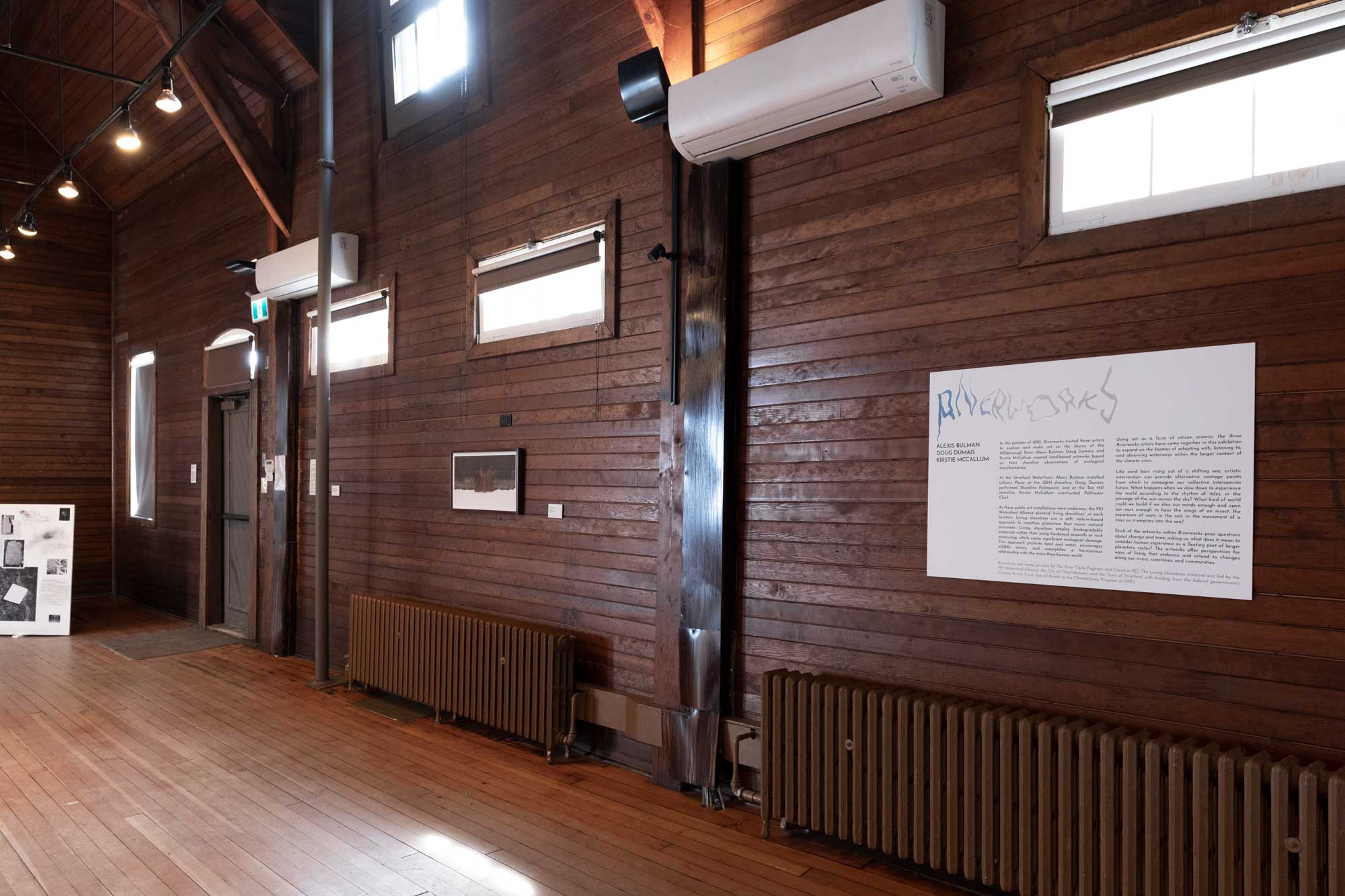 Installation view. Works by Doug Dumais (left) and Kirstie McCallum (centre).