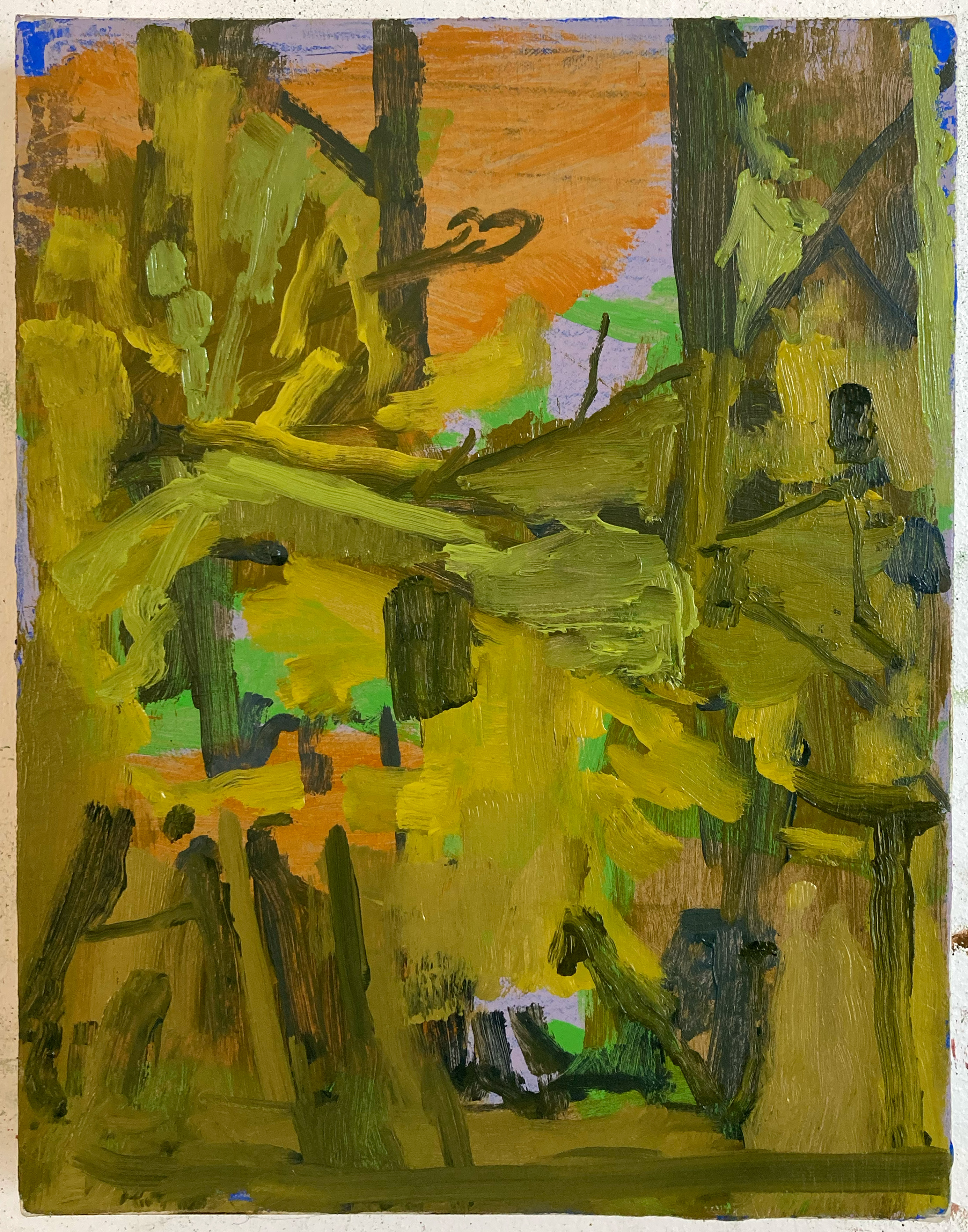 mill race trees 1. 14"x11" oil on canvas