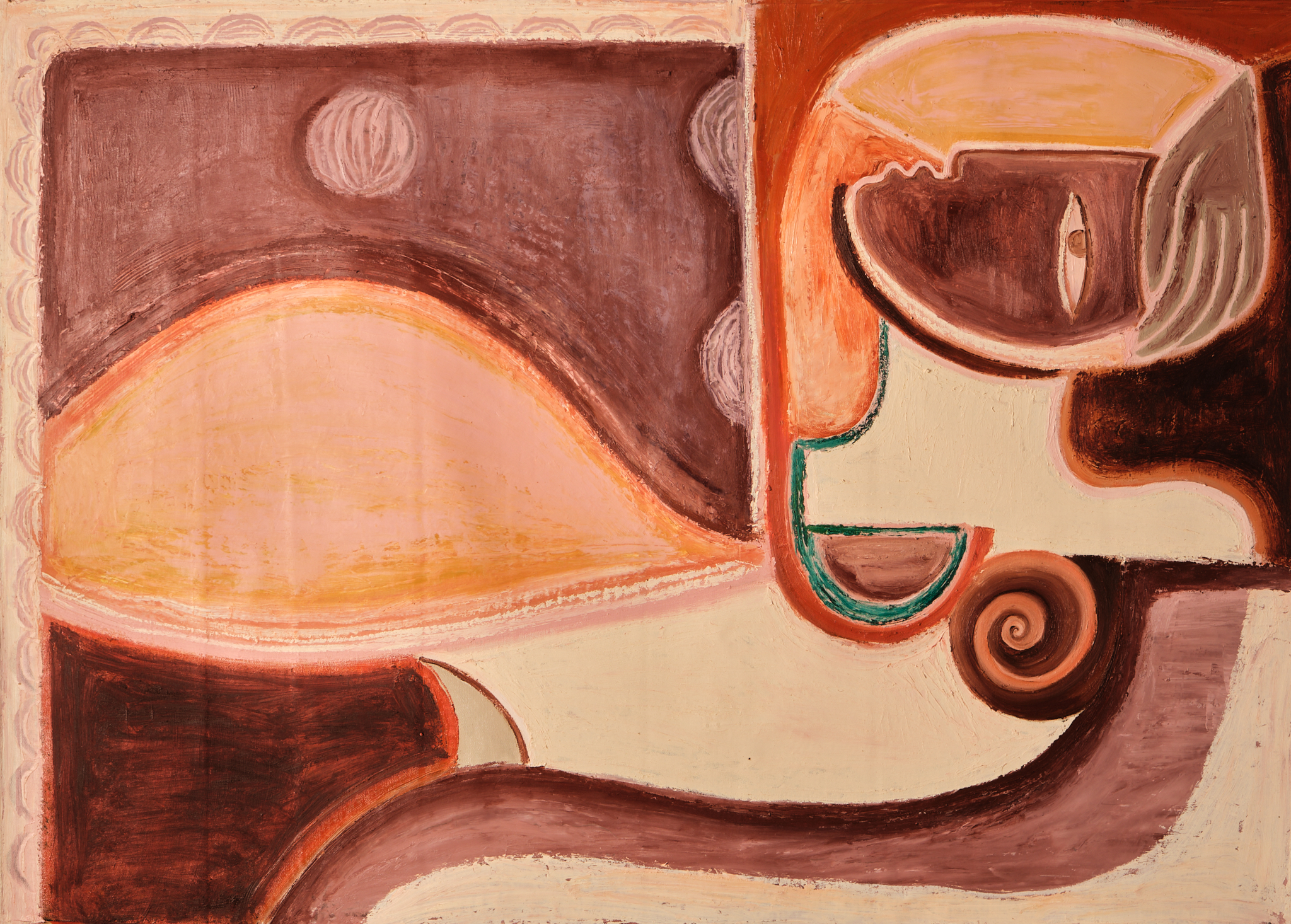 Nautilus, 2024. Oil & oil sticks on canvas. 85 x 61cm 